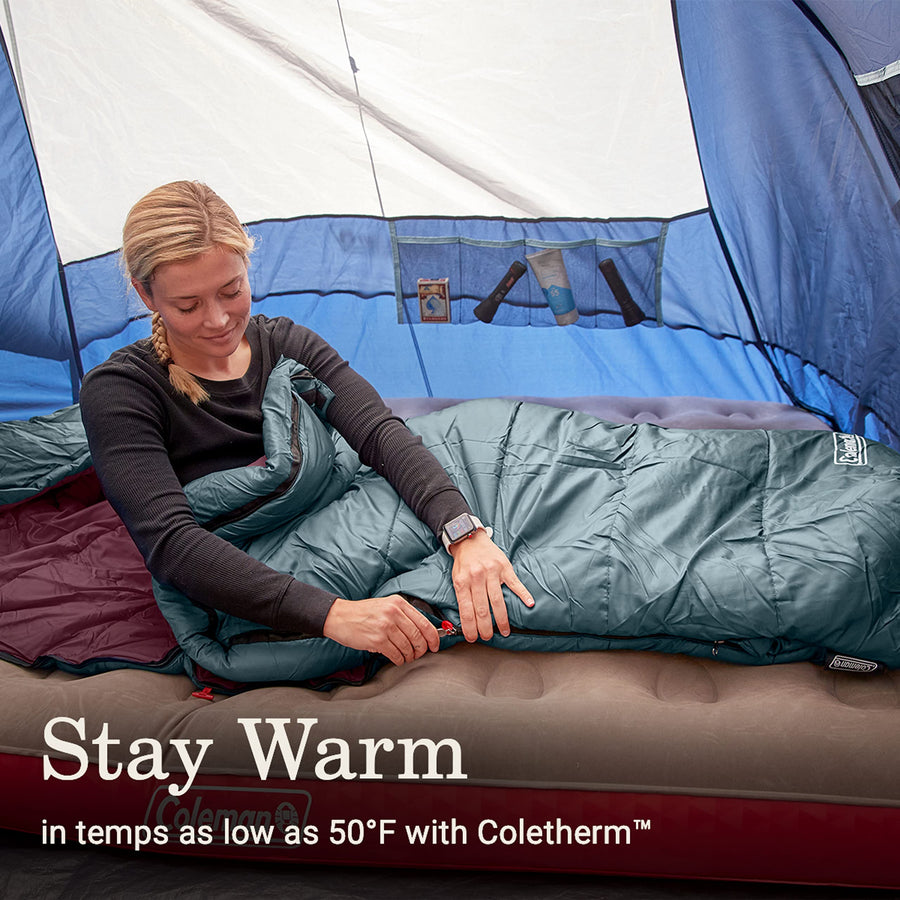 Tidelands Coleman Sleeping Bag—50° Mummy Sleeping Bag for Adults