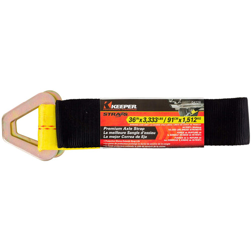 2” x 36” Premium Axle Tie Down Strap with D Rings - Keeper 3,333 lbs. Working Load Limit