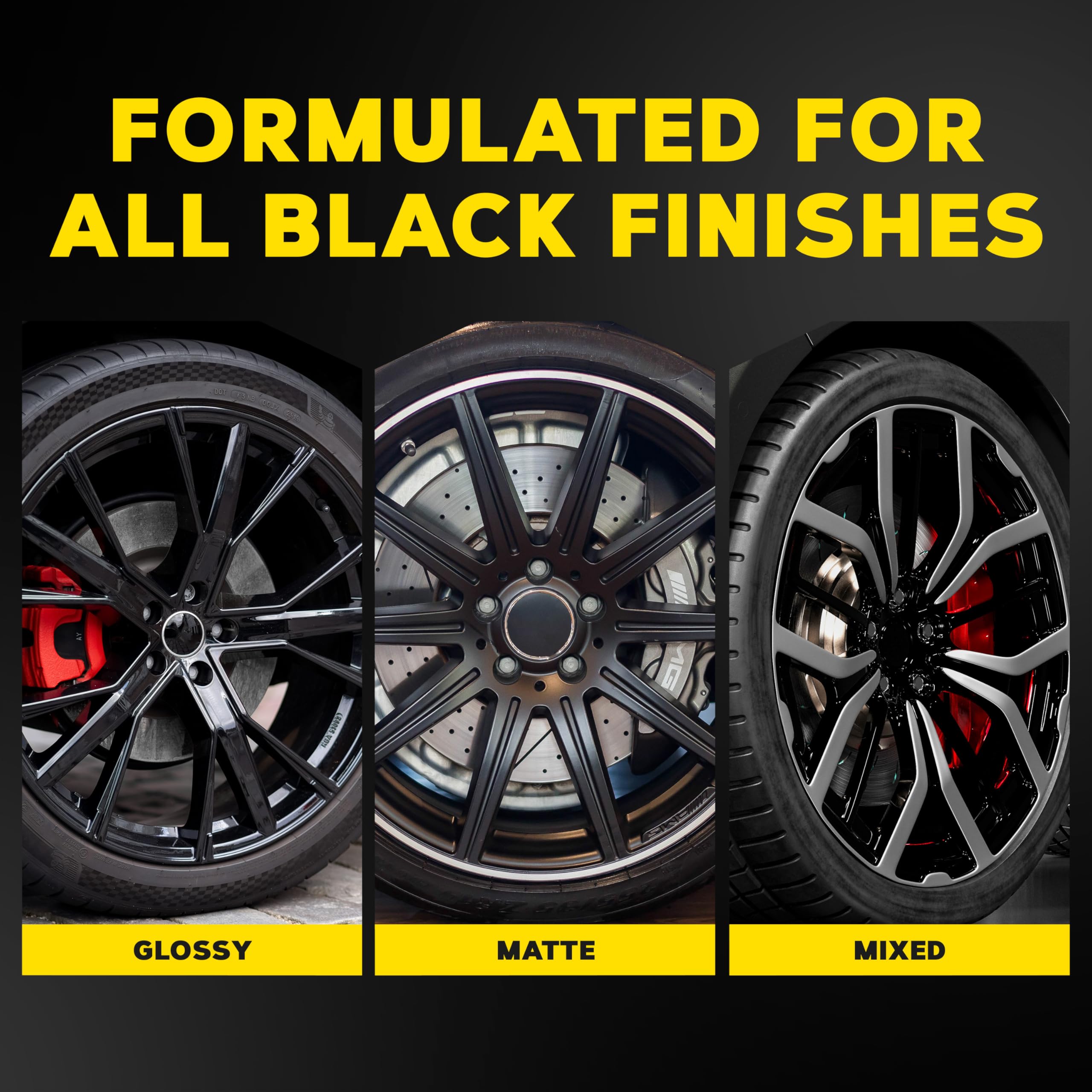 Hot Rims Meguiar's Black Wheel Cleaner, Deep Foaming Gel Specially Formulated to Effectively Clean Matte, Gloss, Satin, and Chrome Black Wheels, 24 Oz Spray Bottle