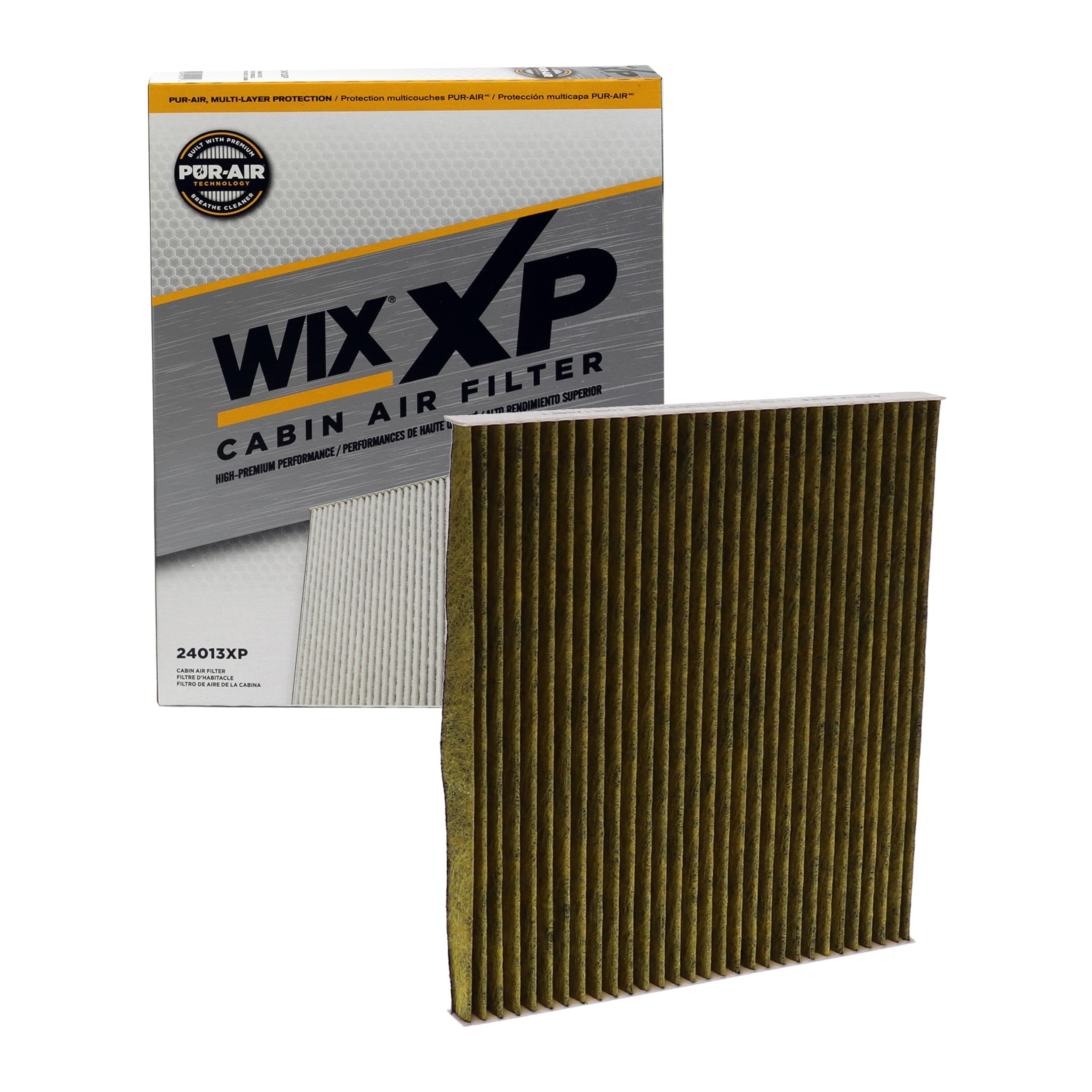 WIX XP Cabin Air Filter Replacement 24013XP, Triple-Layer Protection with Activated Carbon & Advanced Airflow Media Compatible With Various GM (08-17), Hyundai, Kia (10-19)