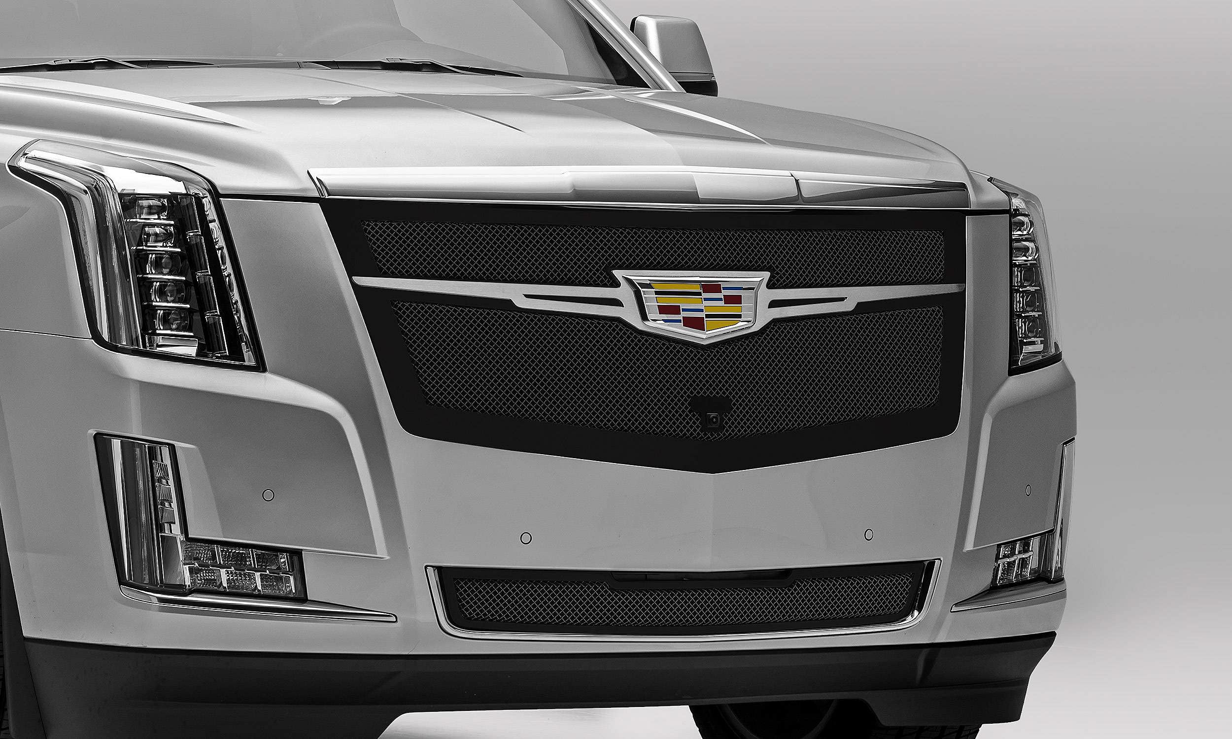 2015-2020 Escalade T-Rex Grilles Upper Class Series Main Grille, Black with Brushed Center Trim Piece, 1 Pc, Replacement, Fits Vehicles with Camera - PN #51189