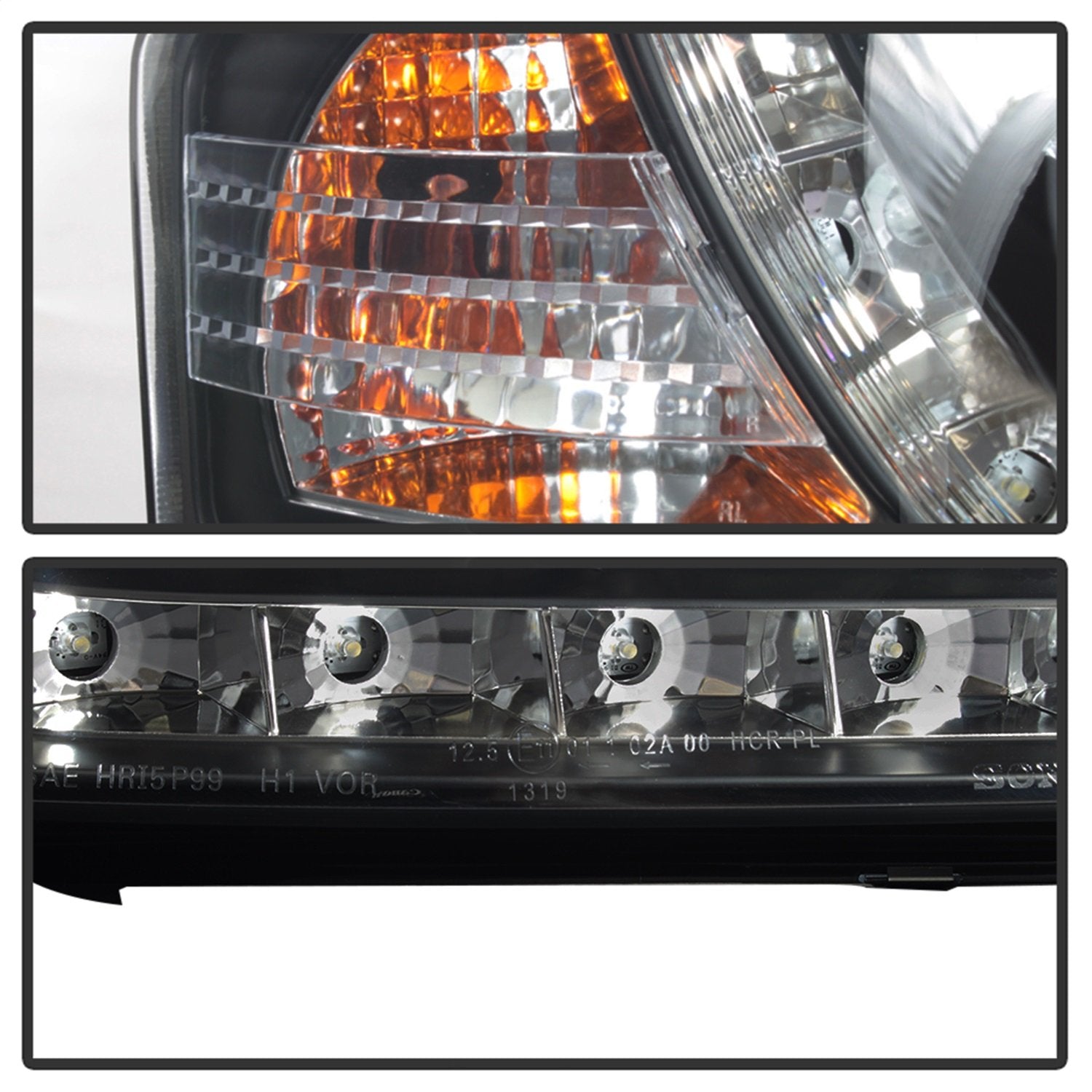 Audi A6 Black DRL LED Projector Headlight Spyder Auto PRO-YD-ADA601-DRL-BK