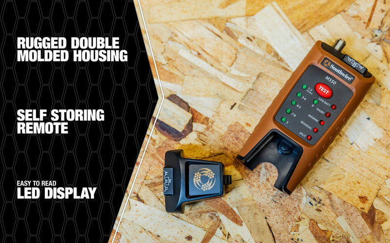 M550 Southwire Continuity Tester for Data & Coax - Detects Opens, Shorts, Miswires, & Split Pairs - Tests Shielded & Unshielded Cables - Rugged Design