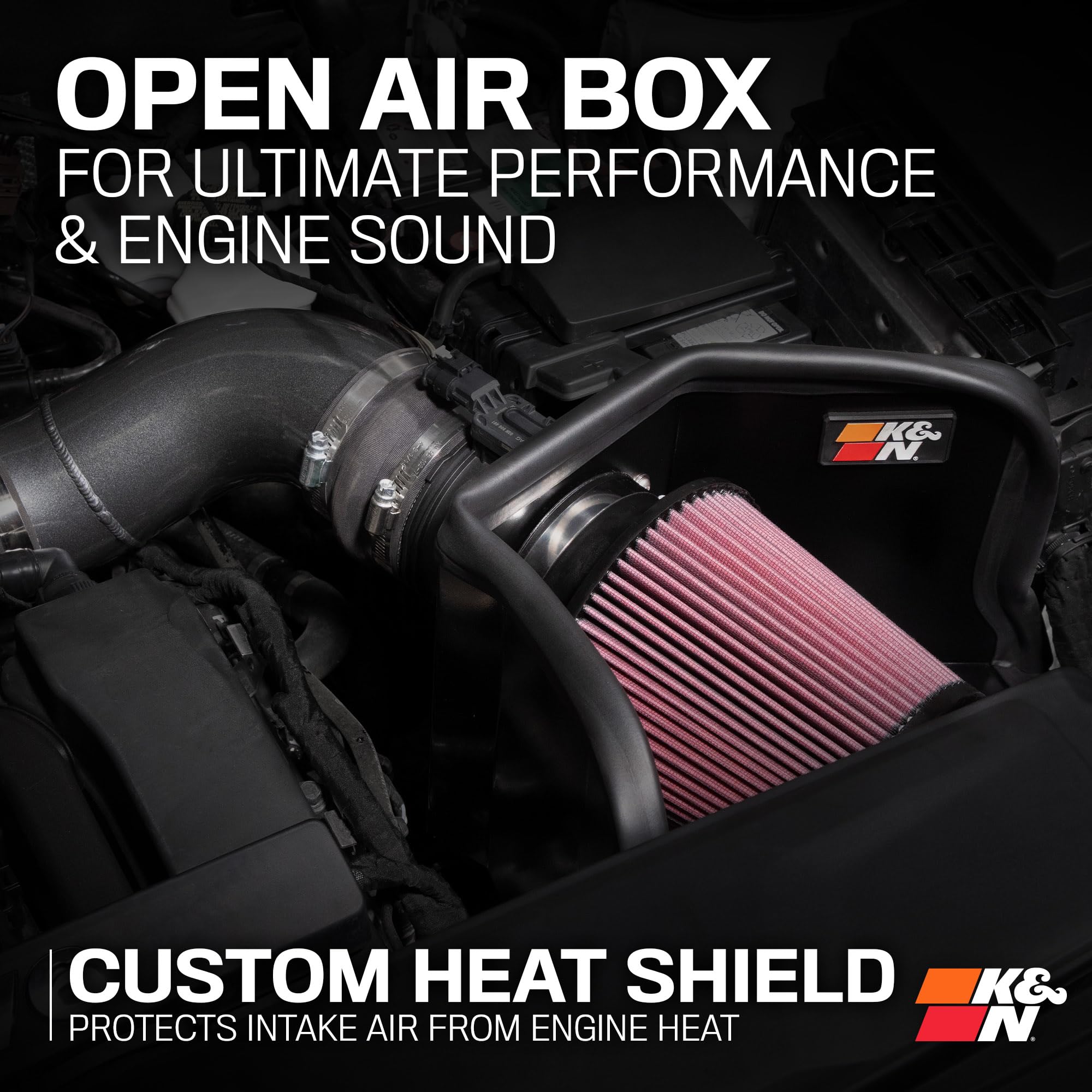 Cold Air Intake System K&N: High-Flow Air-Filter, Increase Performance & Horsepower: Compatible with 2018-2023 VOLKSWAGEN Atlas, 69-9756TC