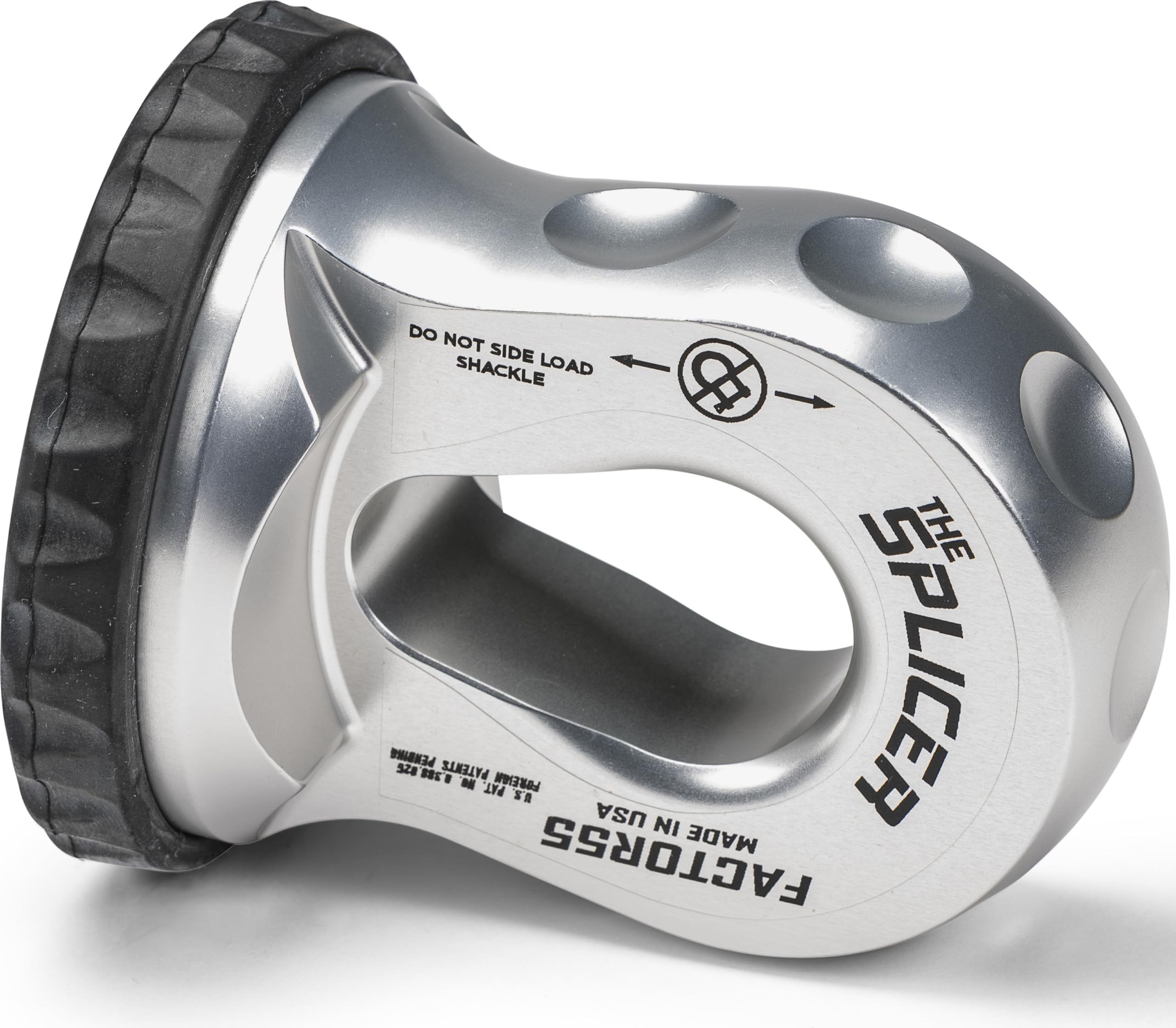 Synthetic Rope Shackle Factor 55 Splicer, Fits Rope up to 1/2" - Silver