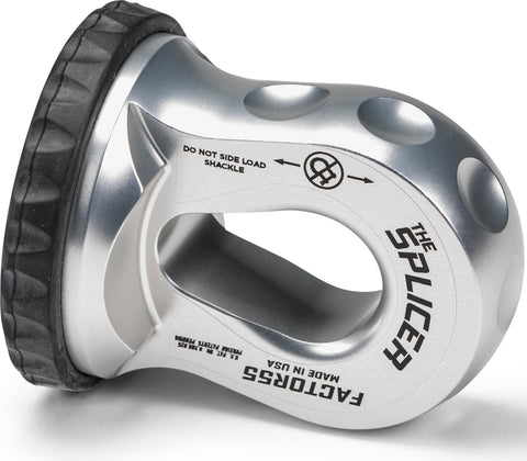 Synthetic Rope Shackle Factor 55 Splicer, Fits Rope up to 1/2" - Silver