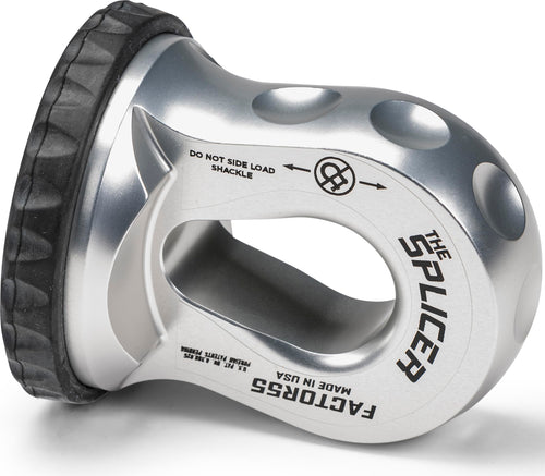 Synthetic Rope Shackle Factor 55 Splicer, Fits Rope up to 1/2" - Silver