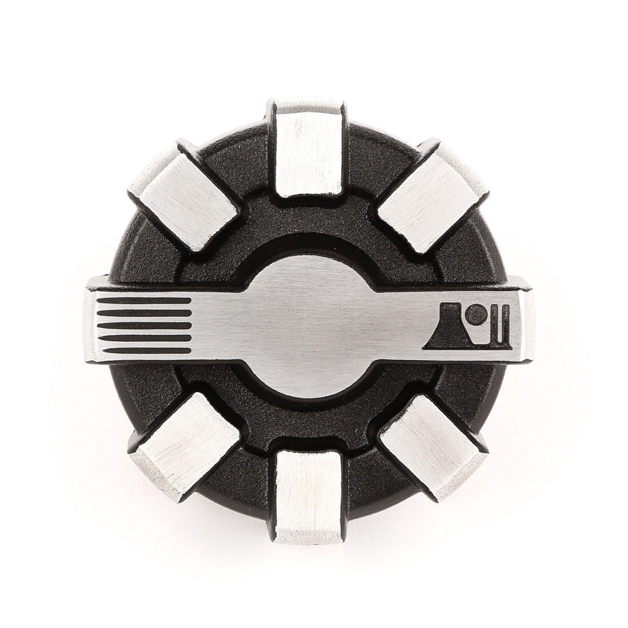 Rugged Ridge Fuel Cap Elite for Jeep Wrangler/Gladiator | Aluminum w/ Brushed Accents | 11229.11 | Fits 2001-2025 Jeep Wrangler TJ/JK/JL; 2020-2025 Jeep Gladiator JT