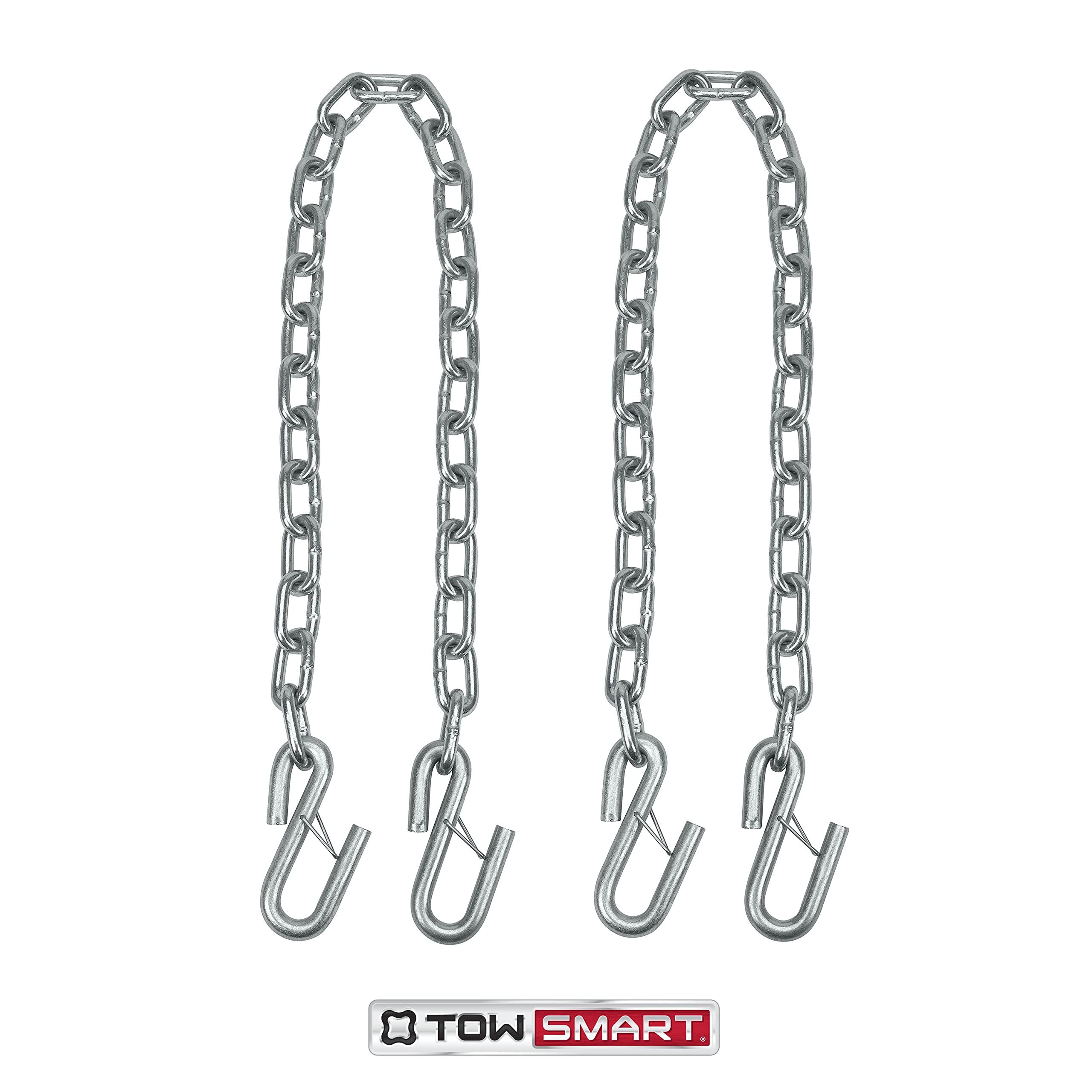40 in. TOWSMART Towing Safety Chains with Safety Latch S Hooks - 5,000 lb. Capacity