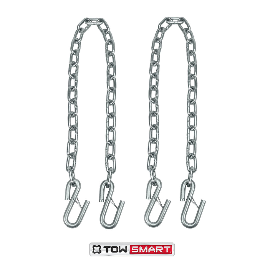 40 in. TOWSMART Towing Safety Chains with Safety Latch S Hooks - 5,000 lb. Capacity