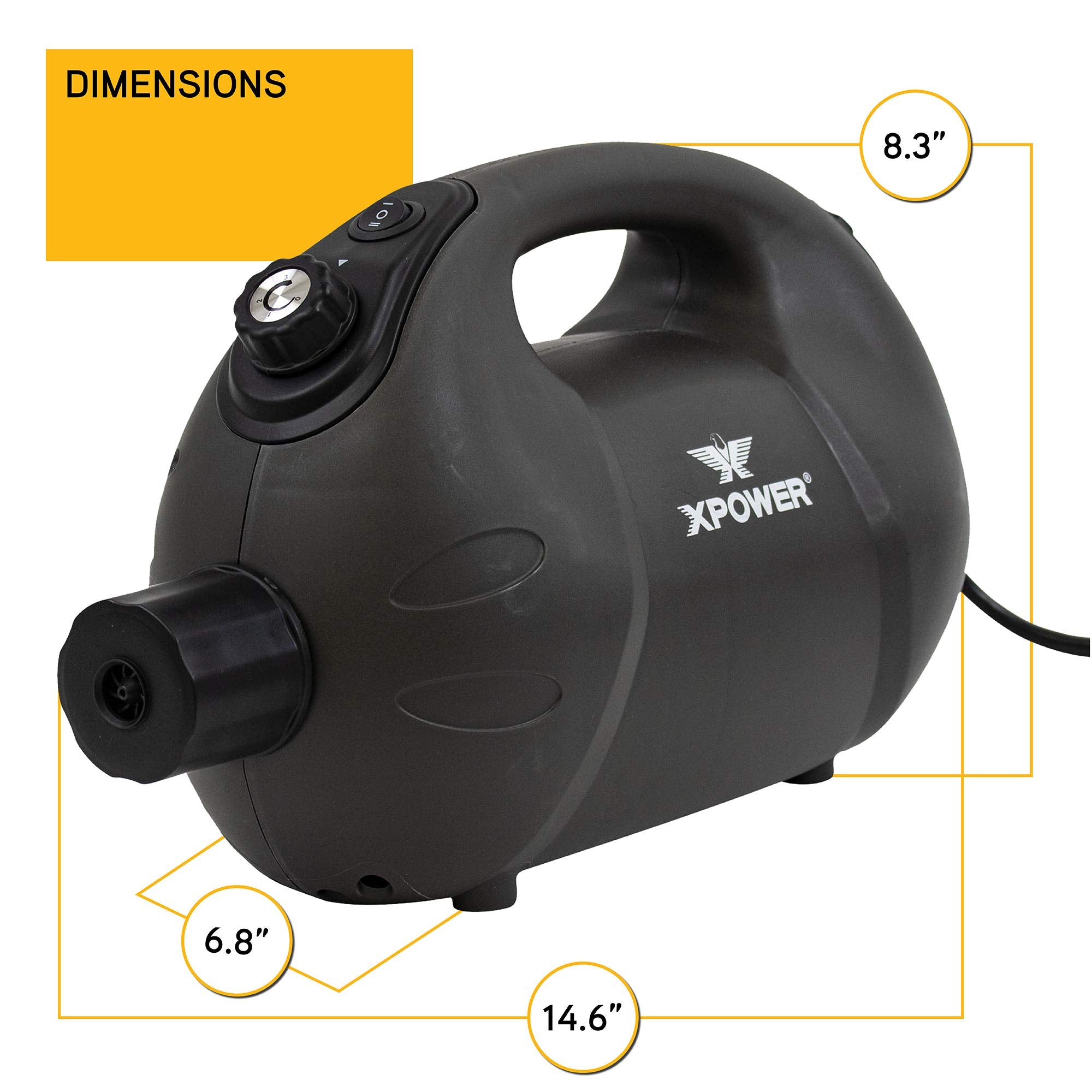 XPOWER F-16 ULV Fogger, Cold Mist Blower, and Sprayer for Cleaning, Disinfecting, Pest Control, Odor Elimination, and Mold Removal, 30+ Ft. Spray Distance, 1.6 L Tank Capacity, 2 Speeds
