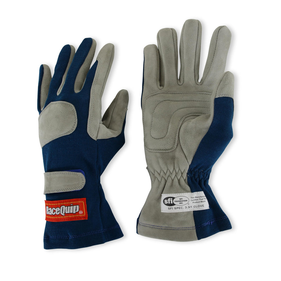 351023RQP RaceQuip® 351 Series Driving Gloves - SFI 3.3/1 - Blue/Gray - Medium