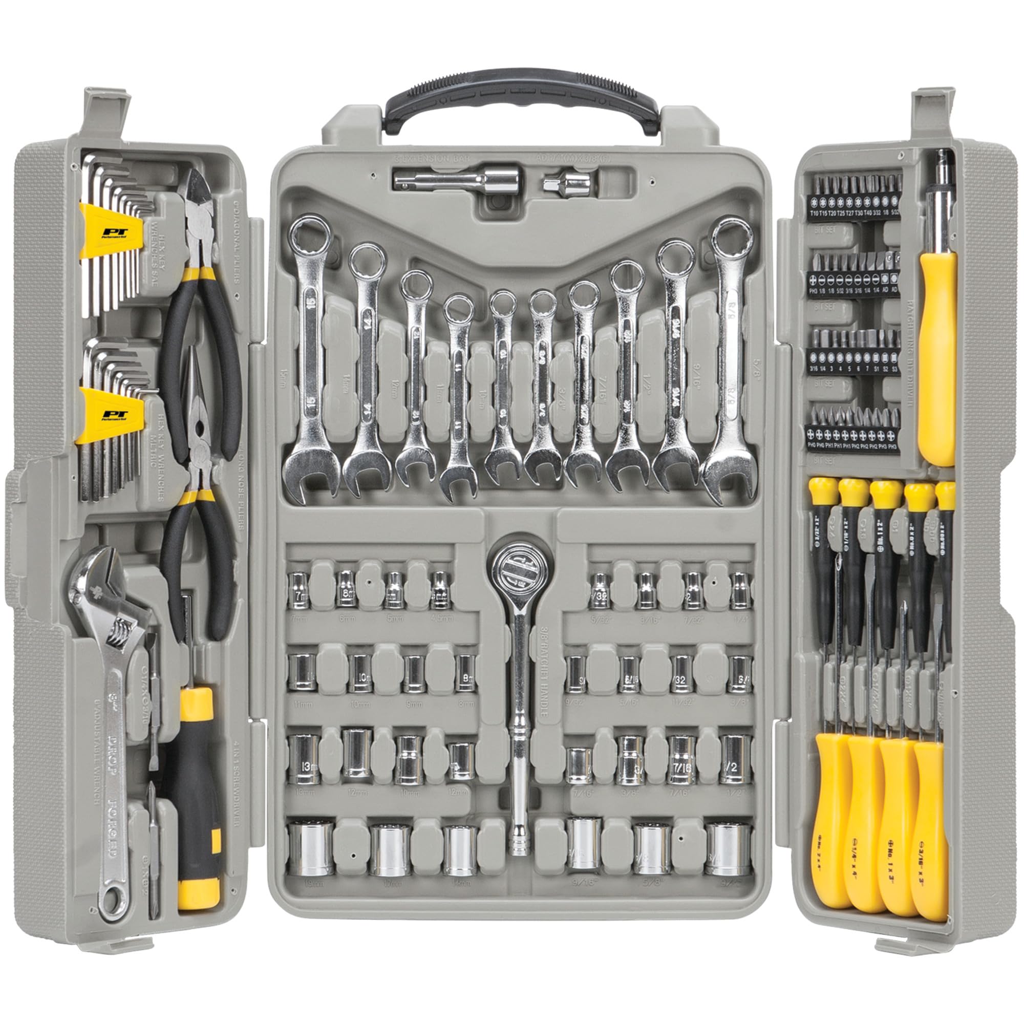 W1801 Performance Tool 123pc Mechanic's Tool Set, Hand Tools - Tool Sets, Beige