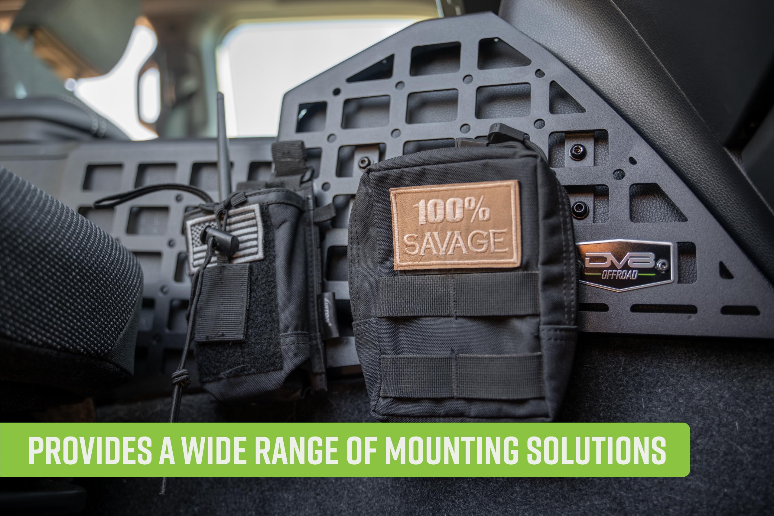 Molle Panels DV8 Offroad Center Console for 2024 Toyota Land Cruiser | Molle Panel Design | Multiple Mounting Solutions | M5 Pem Nuts for Digital Device Mounts | Black Powder Coated Finish | Steel