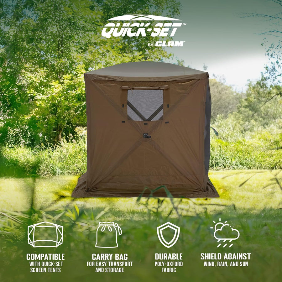 CLAM Quick-Set Wind and Sun Panel Attachment for Sport Escape Screen Shelter Canopy Tent with Carrying Bag, Accessory Only, Brown (3 Pack)