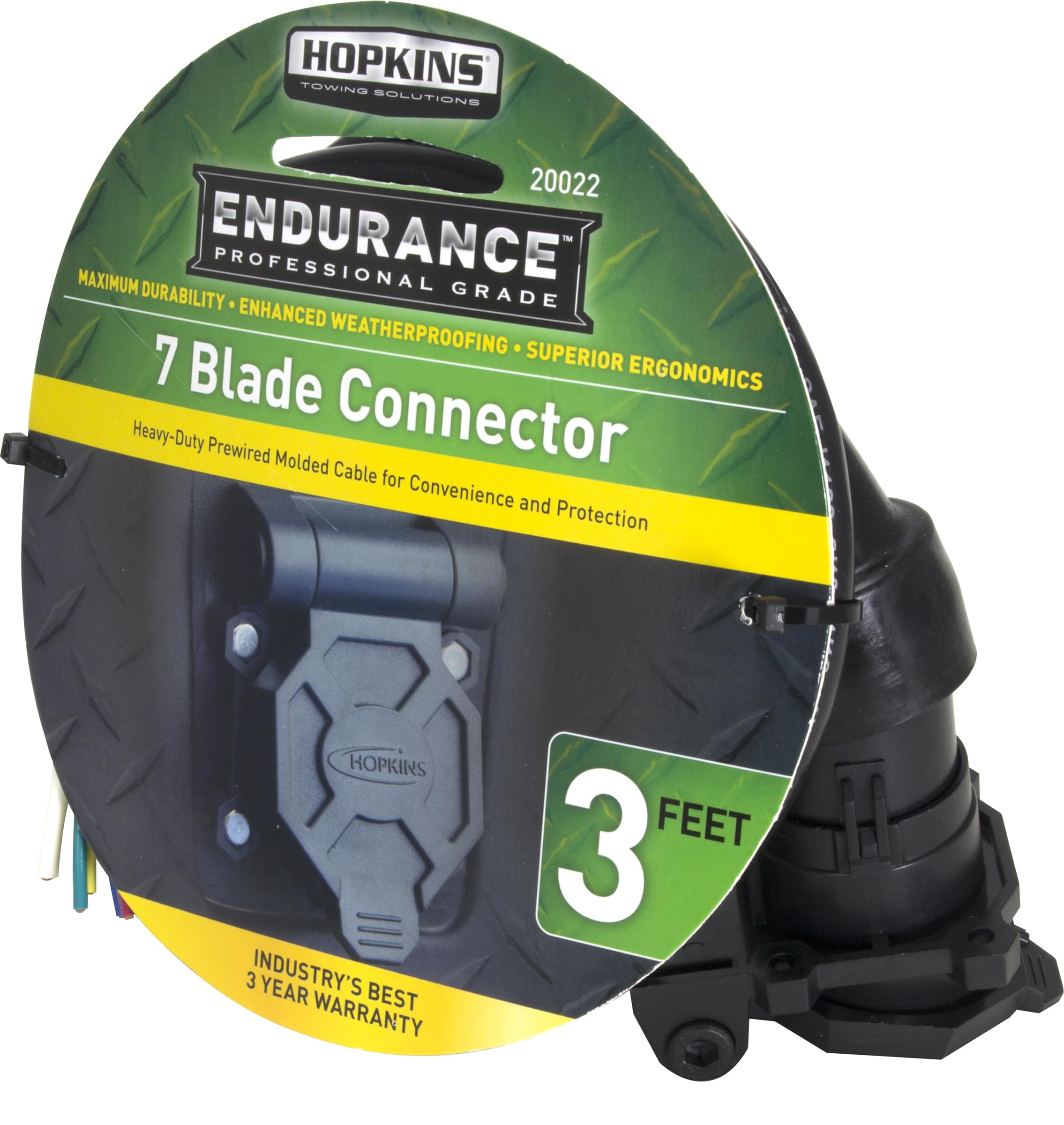 Endurance Hopkins Towing Solutions 20022 7 Blade 3' Vehicle Side Jacketed Cable