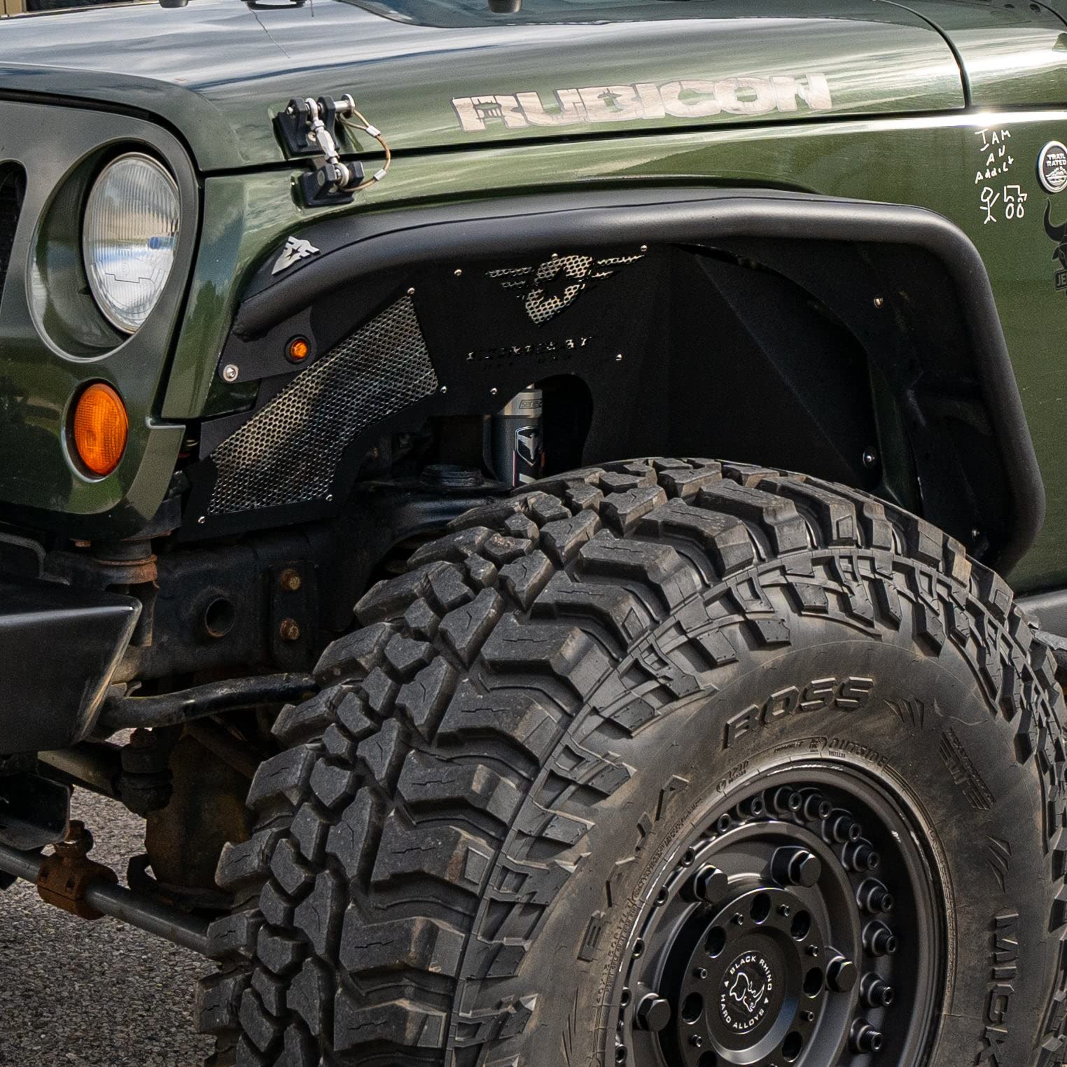 Combat Off Road Full Assault Aluminum Black Fender Kit - Front compatible with Jeep JK/JKU - Includes LED Marker Lights