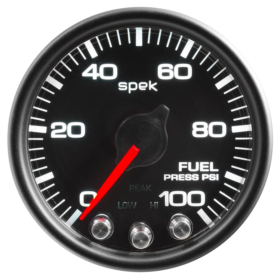 Gauge AUTO METER P31432 Fuel Press (Spek-Pro Gauge, 2 1/16", 100Psi, Stepper Motorwith Peak & Warn, Blk/Blk, Spek-Pro)