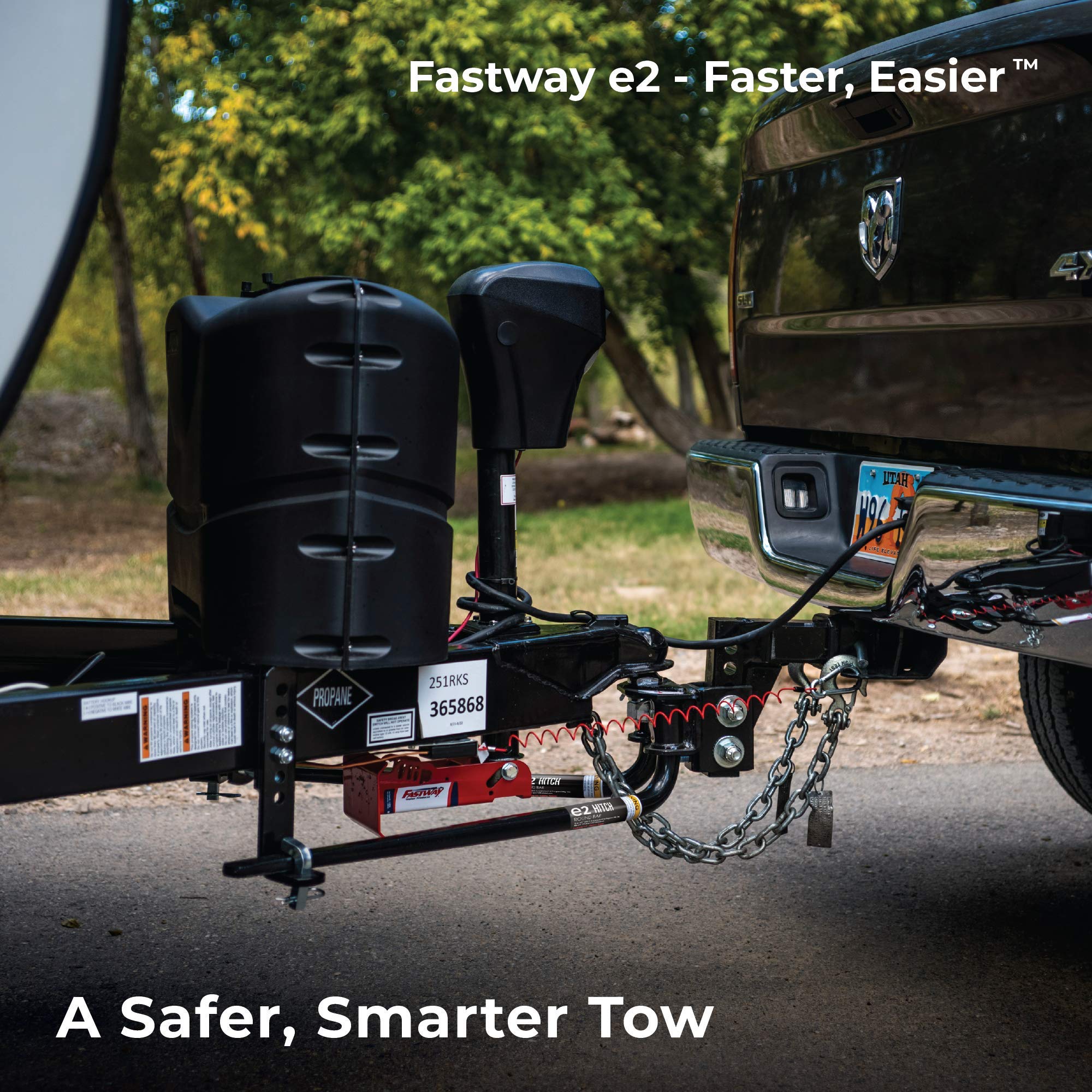 Fastway e2 Sway Control 2-Point Round Bar Hitch, 94-00-0600, 6,000 Lbs Trailer Weight Rating, 600 Lbs Tongue Weight Rating, Weight Distribution Kit Includes Standard Hitch Shank, Ball NOT Included