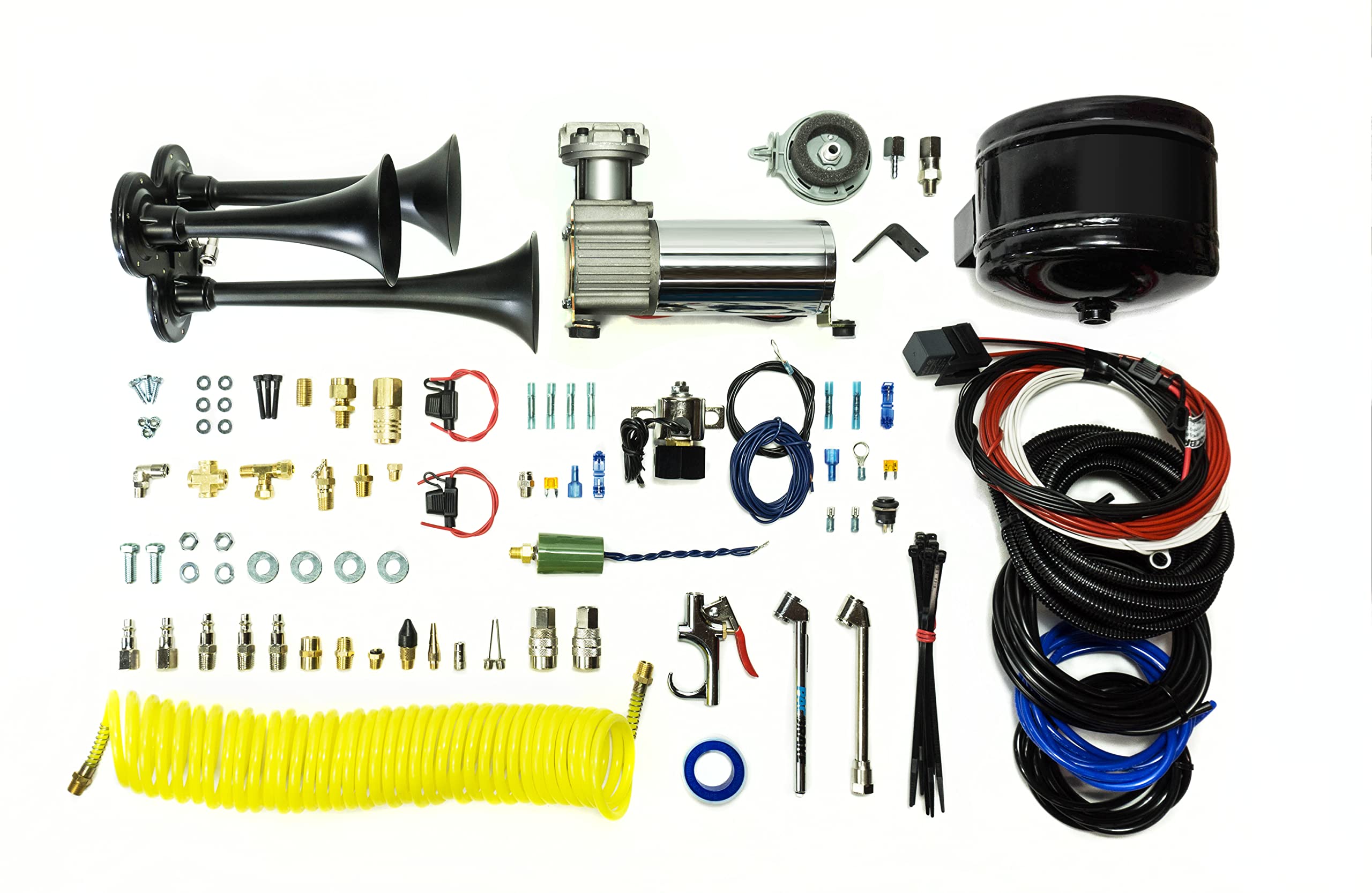 Trio Premium Air Horn W/Air Horn (HP10235) And Onboard Air (HP10163) Matte Black