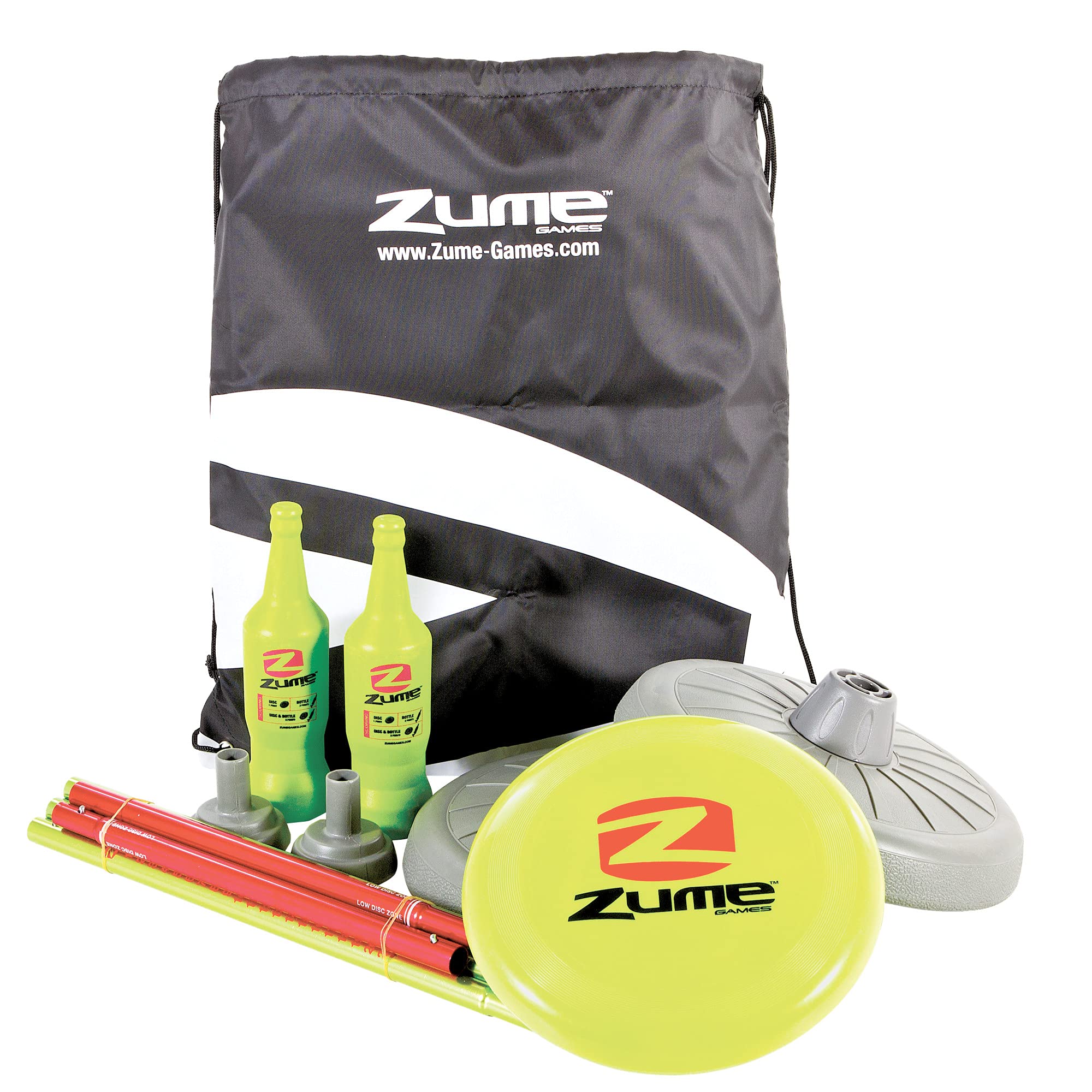 Zume Games Outdoor Target Game Bottle Battle Disc-Throwing for Ages Six and Older