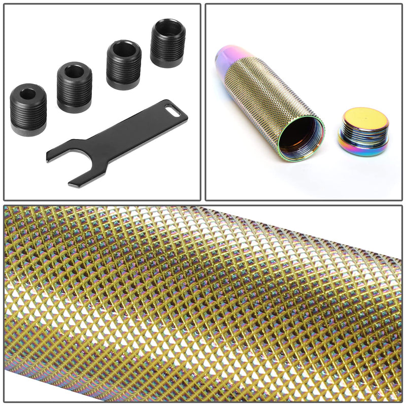 NRG Innovations Hidden Gem Universal Aluminum Knurl Short Shift Knob with Thread Adapters, 28mm ID X 64mm H Internal Storage,SK-800MC