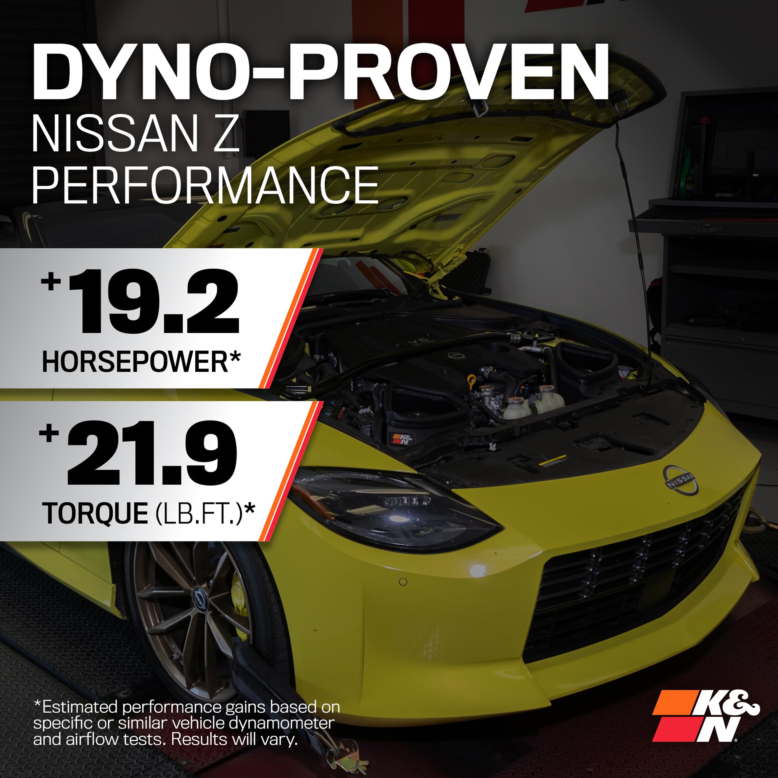 Cold Air Intake System K&N: High-Flow Air Filter, Increase Performance & Acceleration: Compatible with 2023-2024 Nissan: Z, 69-7086TC