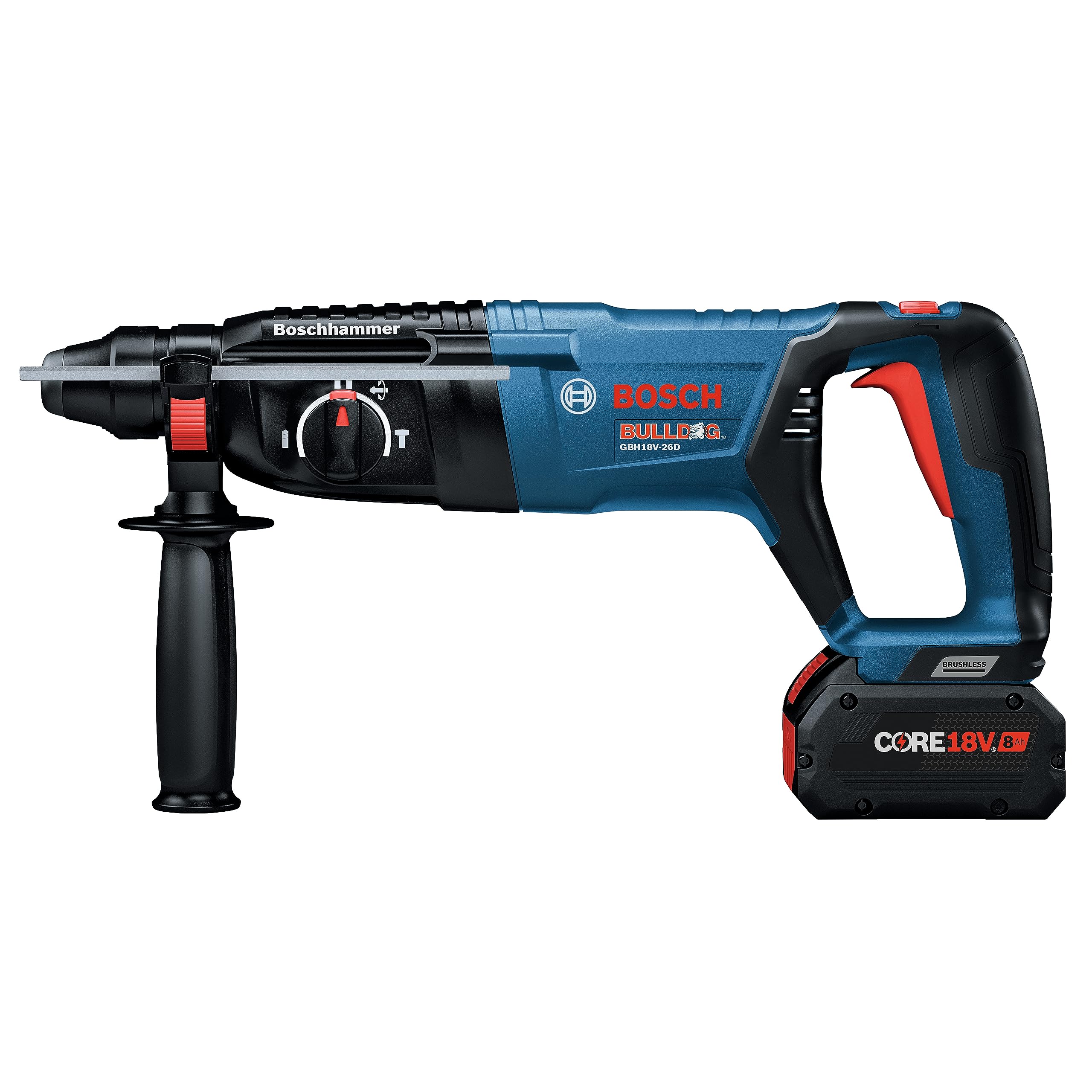 Bosch 18V GBH18V-26DK24 Brushless SDS-plus® Bulldog™ 1 In. Rotary Hammer Kit with (2) CORE18V® 8 Ah High Power Batteries