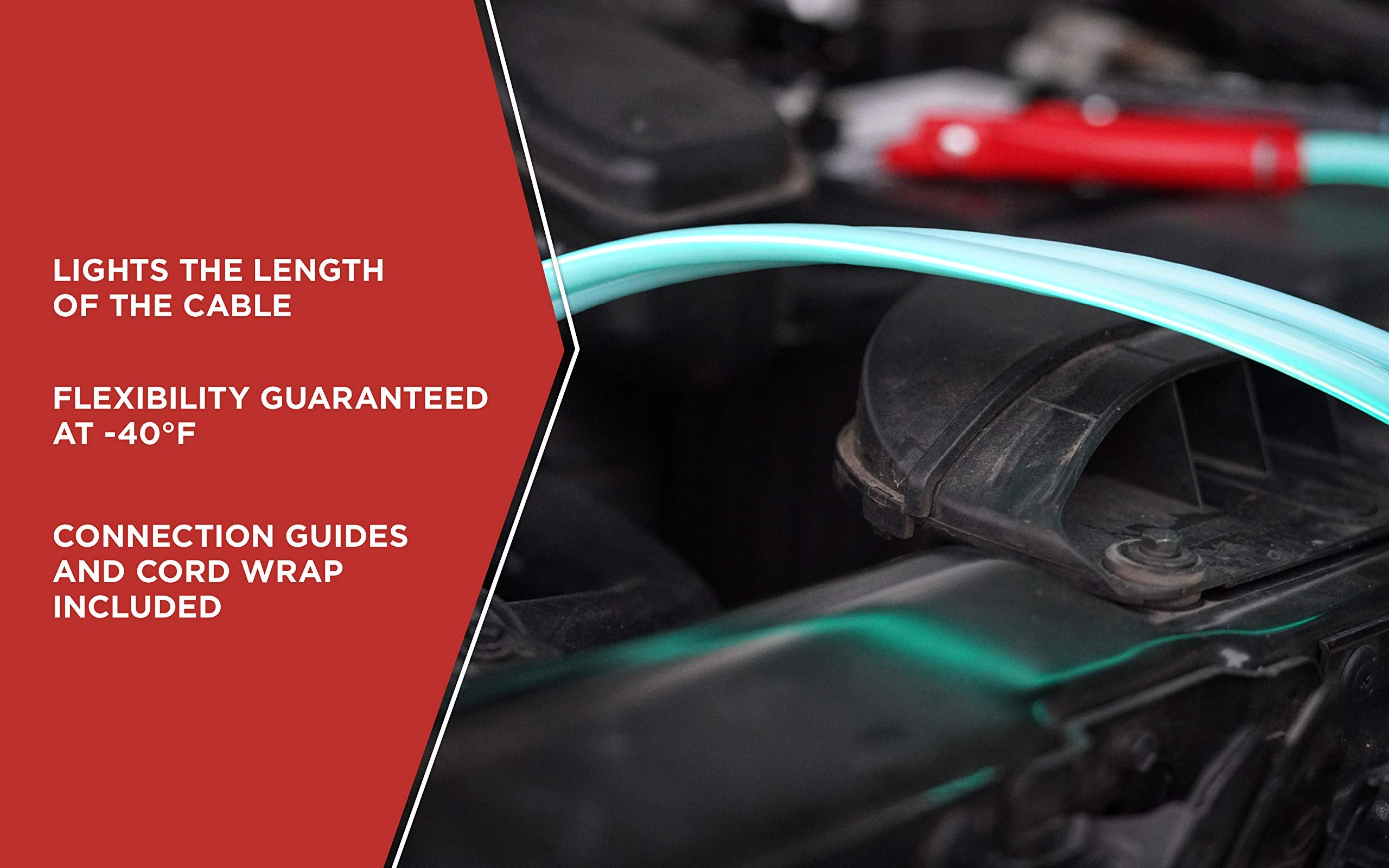 84696616 Road Power 6 Gauge; 16' Blue Booster Cables With Exclusive Road Glow Technology