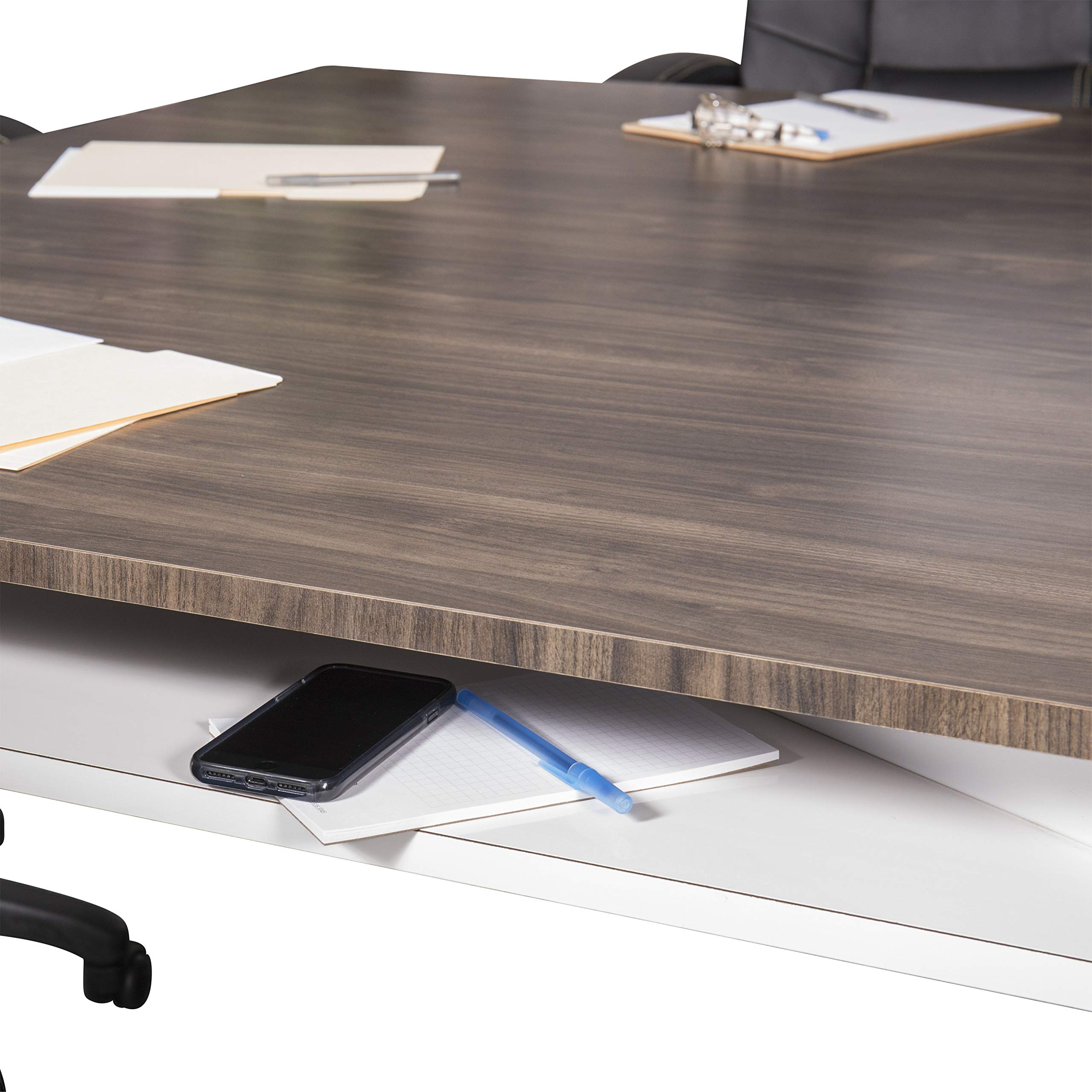 STIGA 3-in-1 Dining, Conference and Hybrid Table Tennis Table – White Base with Walnut Finished Top