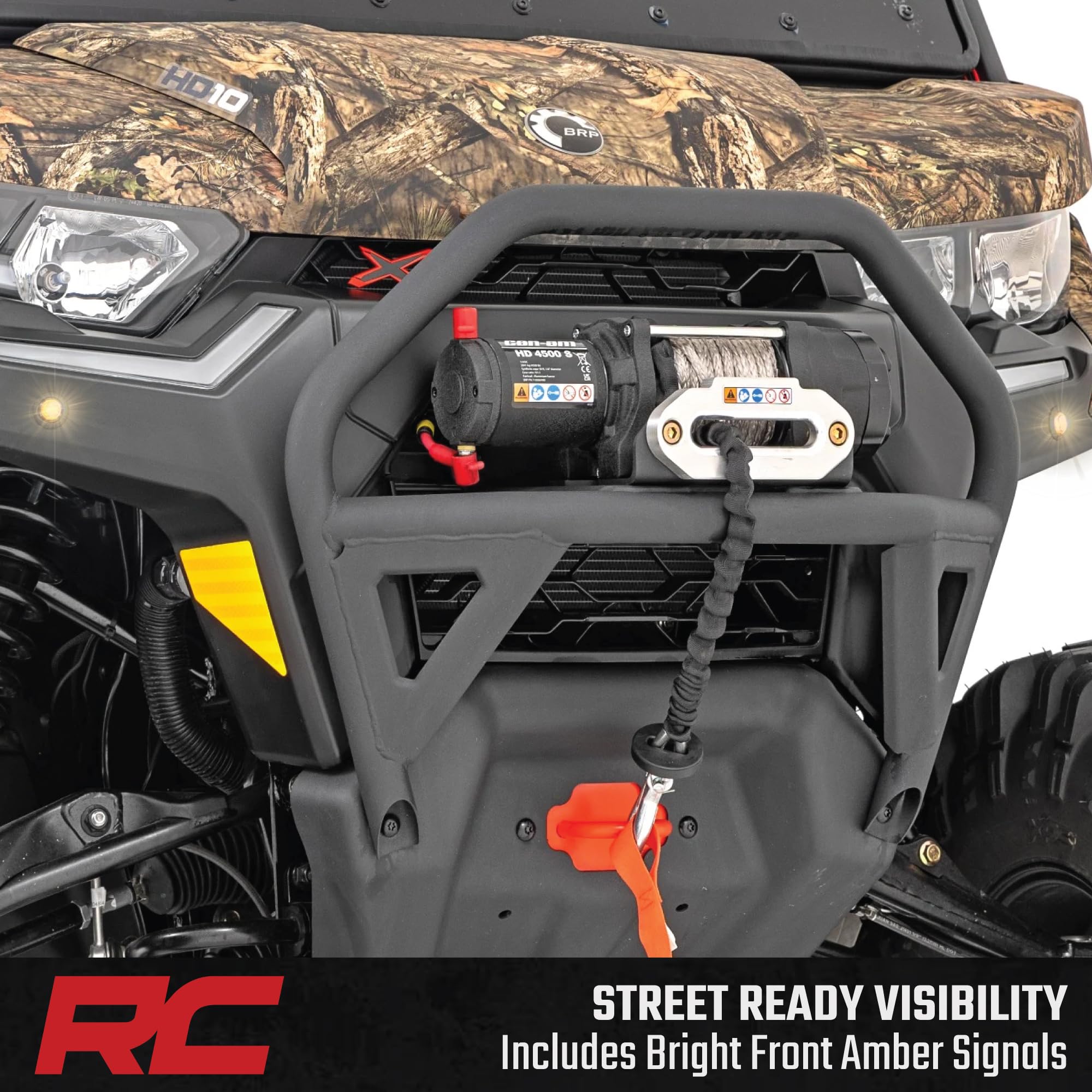 Rough Country Turn Signal Kit Universal UTV with Horn - 12V Blinker System, Amber Front & Red Rear Signals, Street-Ready Visibility Upgrade