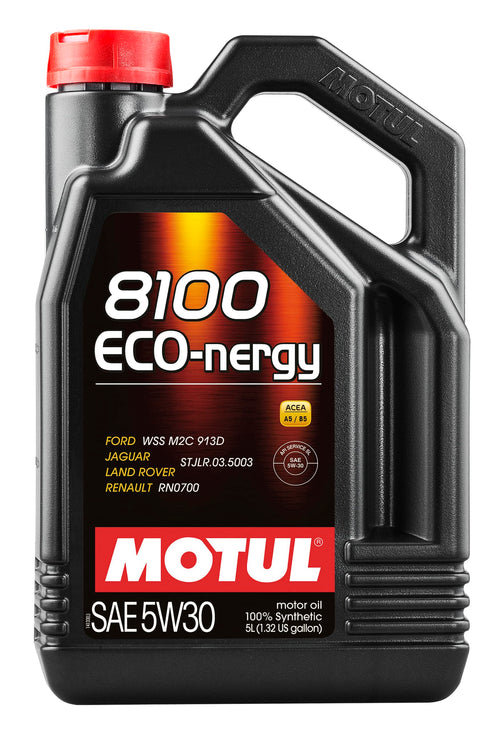Motul 007229 MTL102898 100 Percent Synthetic Eco-nergy 5W-30 Fuel Economy Gasoline and Diesel Lubricant - 5 Liter