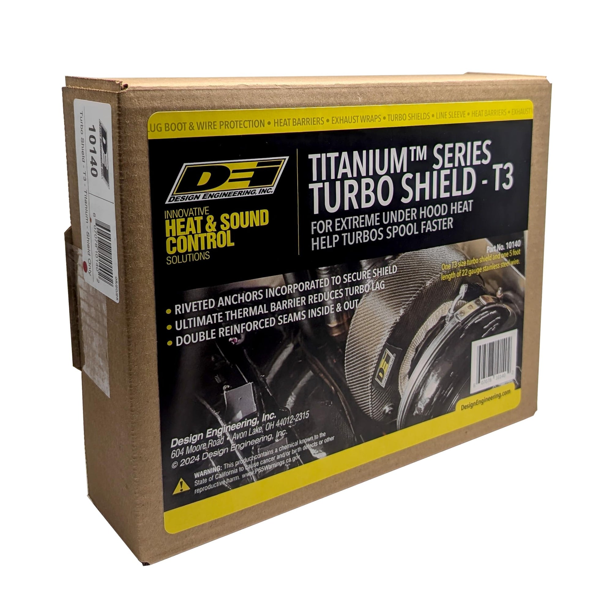 Titanium Turbo Shield Design Engineering 010140 19" x 2.5" Custom Fit Turbo Blanket