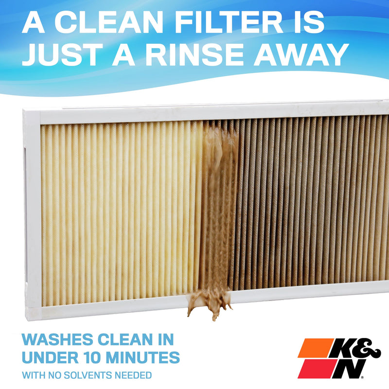 K&N HVAC Furnace Air Filter 12x20x1, Lasts a Lifetime, Washable, Merv 11, the Last Filter You Will Ever Buy, Breathe Safely at Home or in the Office, HVC-11220