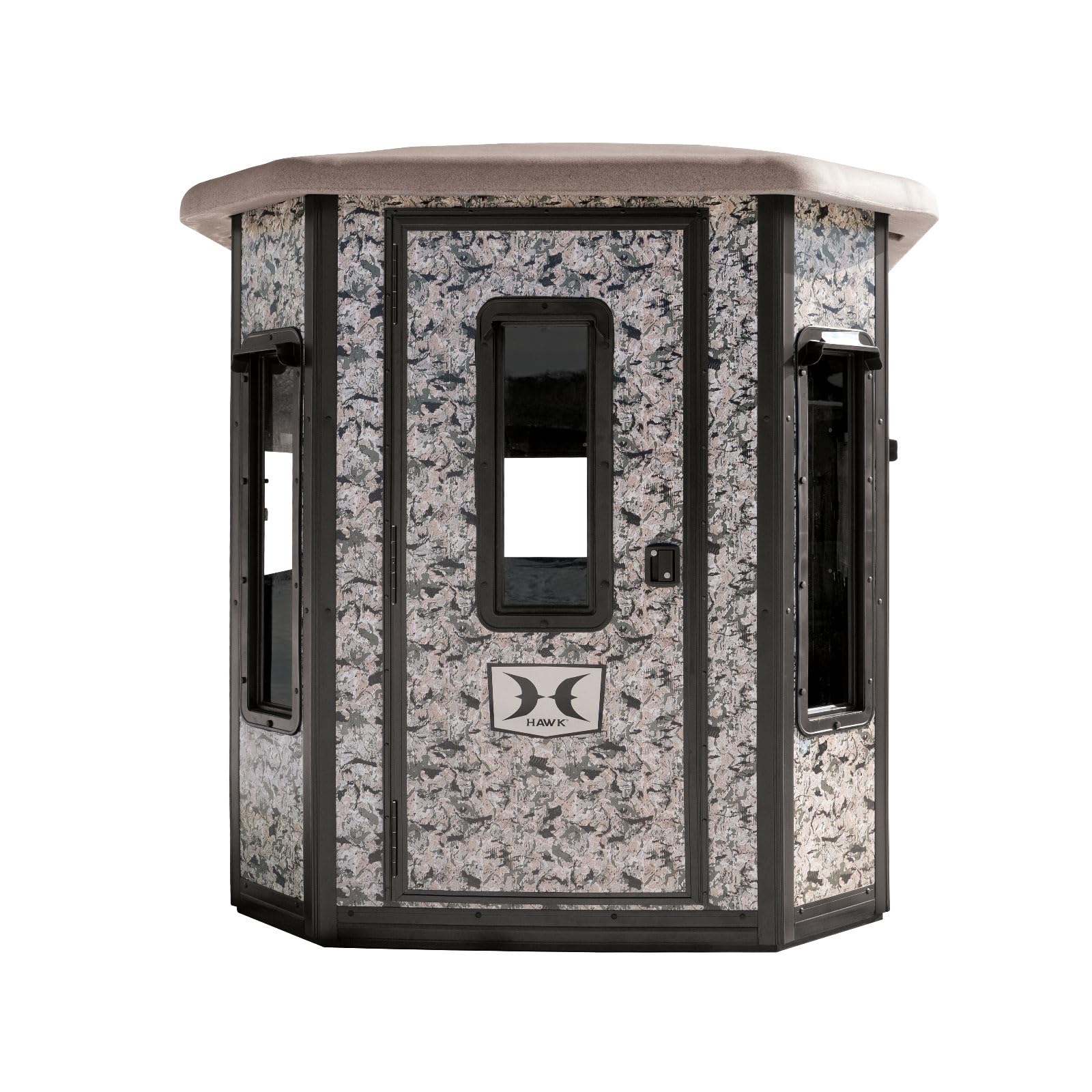 Hawk 6.55' W x 6.5' D x 6.5' T Assembled Insulated Steel Box Blind Office | Floor with Rubber Pad and Multiple One-Hand-Operable Windows | Blind Only