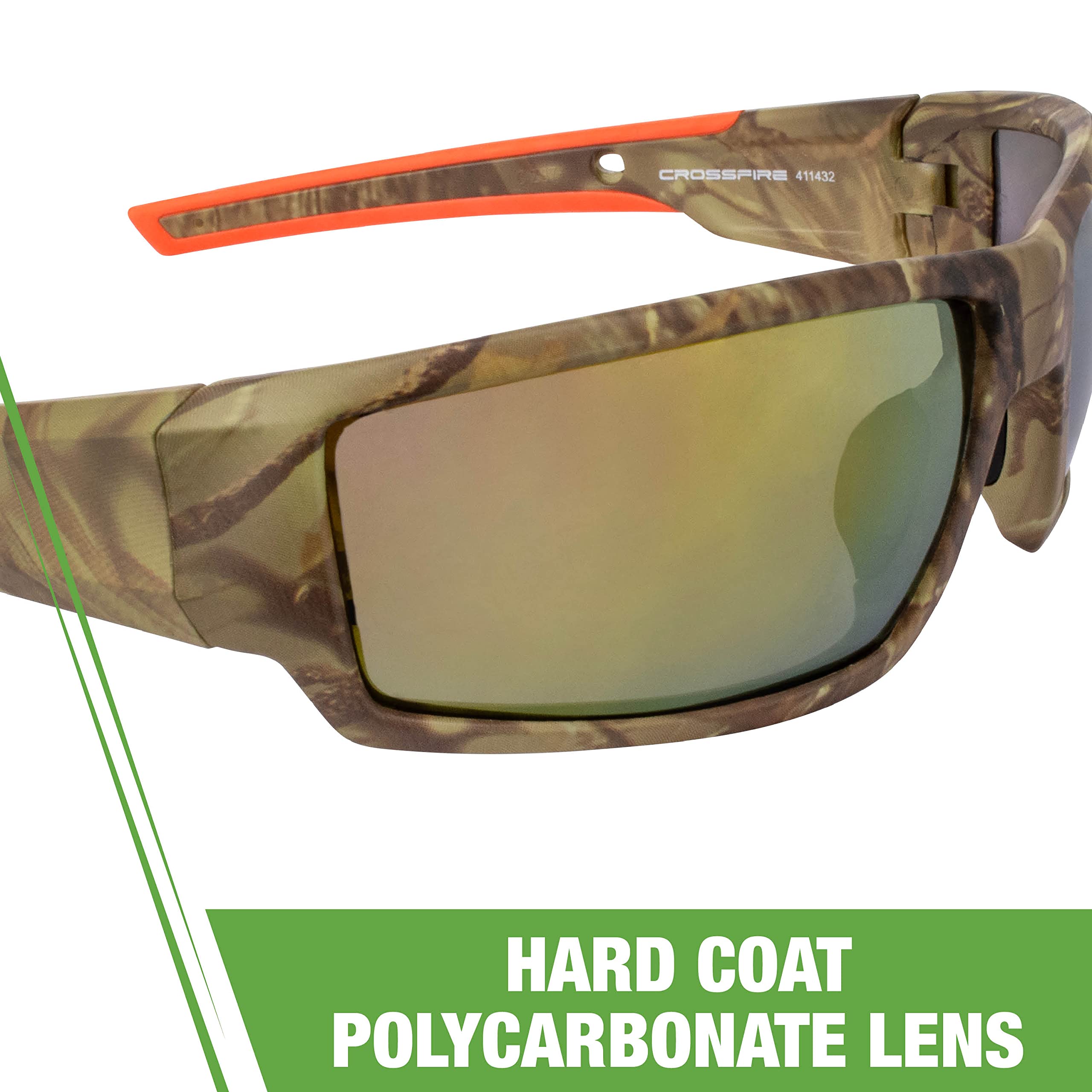 Safety Glasses Crossfire 411432, Gold Mirror Lens, One Size