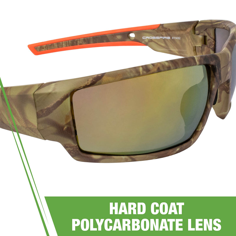 Safety Glasses Crossfire 411432, Gold Mirror Lens, One Size