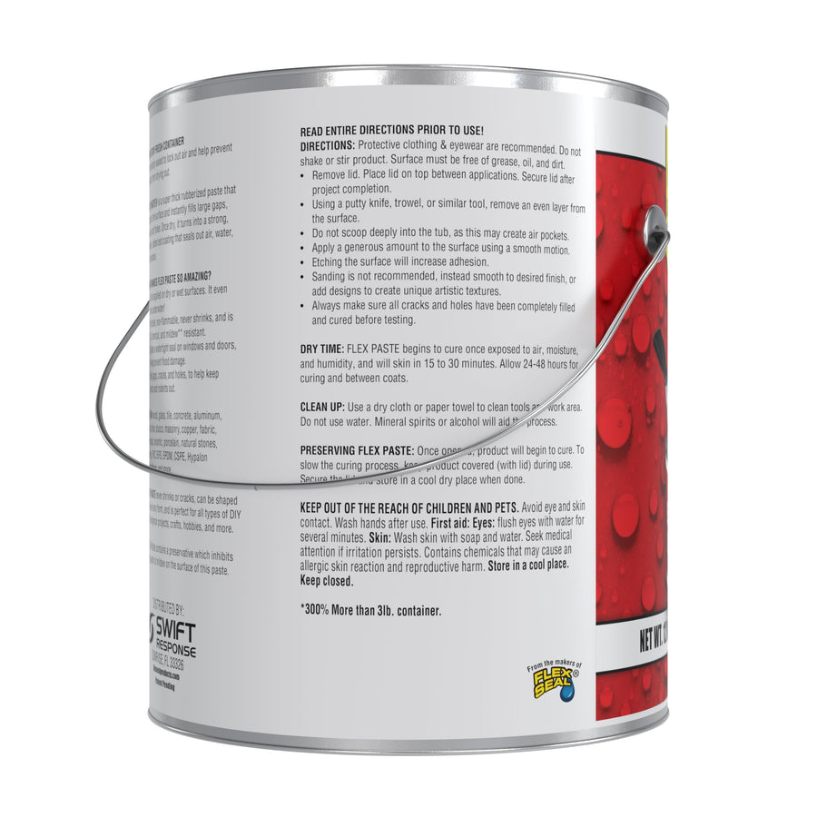 Flex Paste, Paintable Waterproof Putty, Spackle Sealant, Fill Gaps Cracks Holes - Block Out Water and Air - UV Resistant - Walls, Drywall, EPDM, Concrete, Roof, RV Repairs, White, MAX