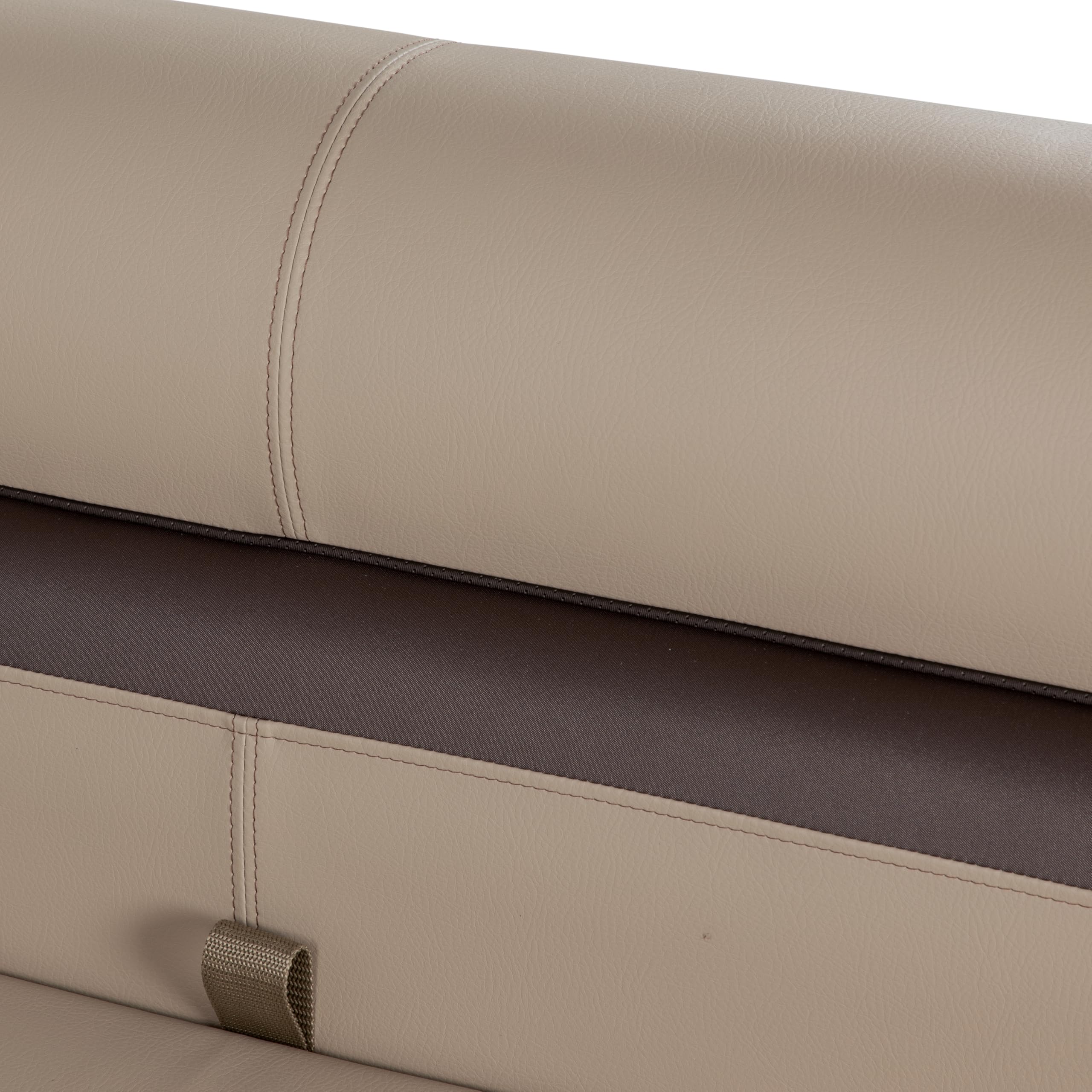 Rockport Series Lippert 50" Straight Pontoon Bench Seat, Measures 50" L x 26" W x 30" H, Marine-Grade Vinyl, High-Density Foam, Easy Installation, Fits Most Pontoons, Sand – 20221094093