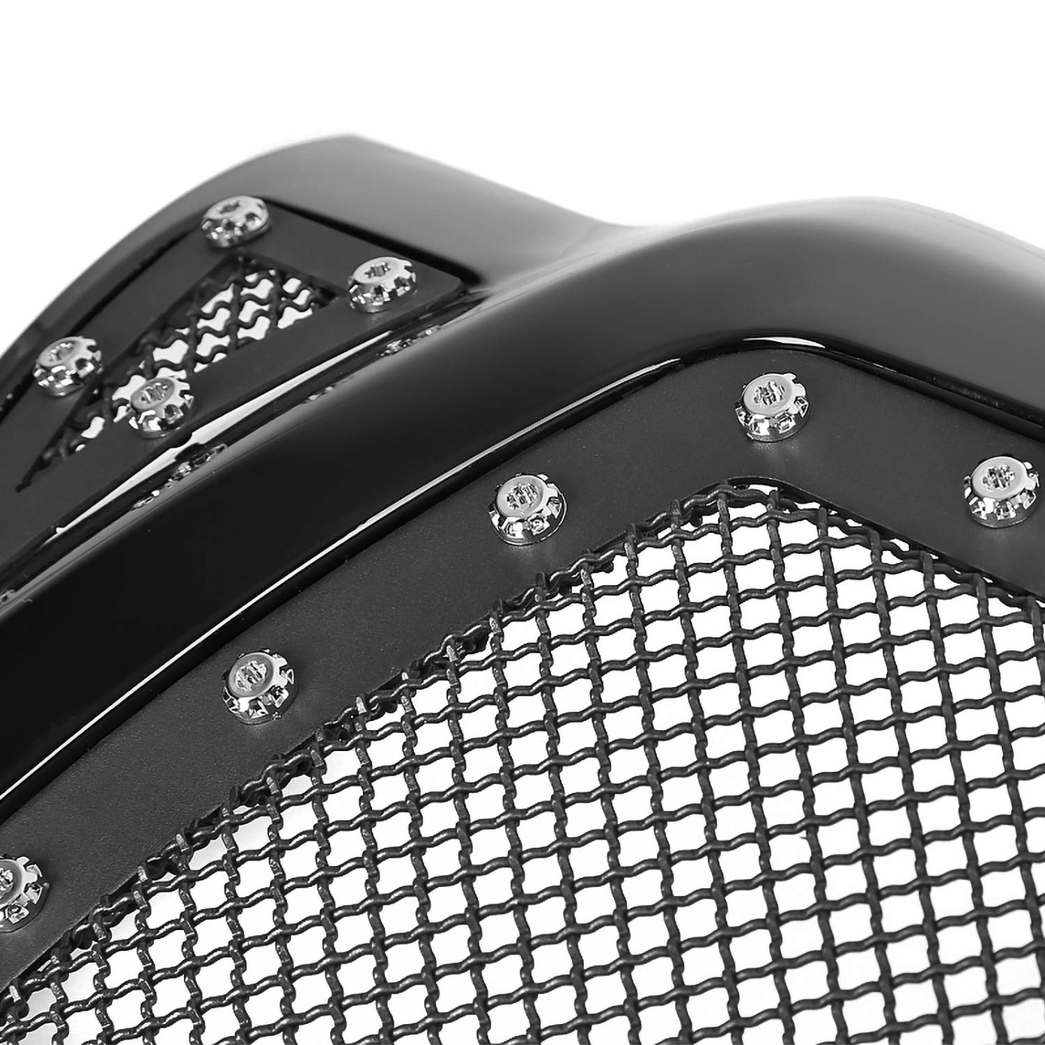 Glossy Black ABS Rivet Mesh Style Front Hood Grille Spec-D Tuning Compatible with 2005-2011 Toyota Tacoma