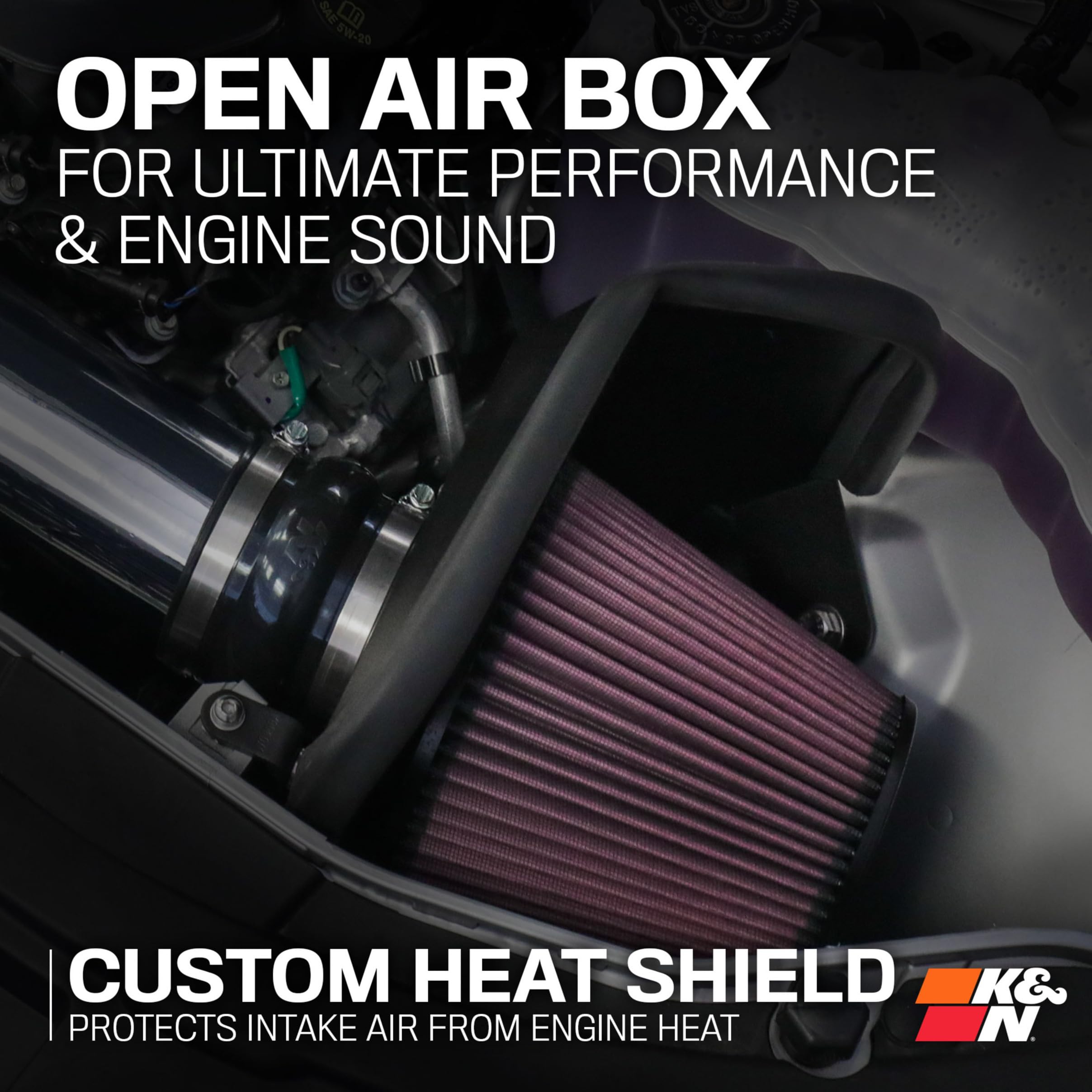 Cold Air Intake System K&N: High-Flow Air Filter, Increase Performance & Towing: Compatible with 2011-2023 Chrysler/Dodge: 300, Challenger, Charger, 69-2545TP