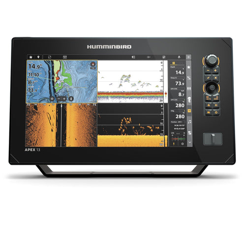 Humminbird APEX VX CHO 13 GPS Fish Finder with LakeMaster and CoastMaster VX Maps and MEGA Side Imaging+ (Control Head Only)