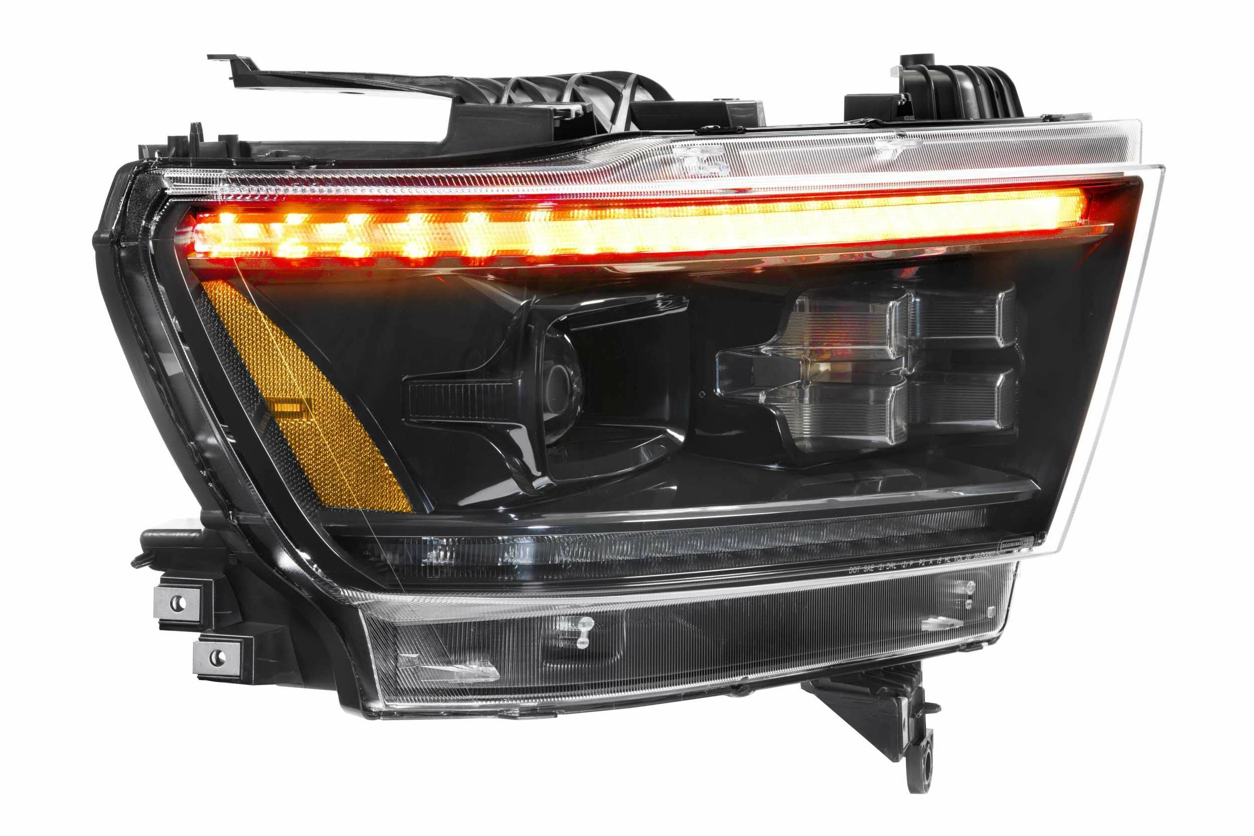 Morimoto LED XB Headlight Housing Upgrade, Fits 2019+ Dodge Ram 1500, Plug and Play Replacement, DOT Approved LED Assembly with Switchback Sequential Turn Signals & UV Coated Lens (1x LF523-ASM)