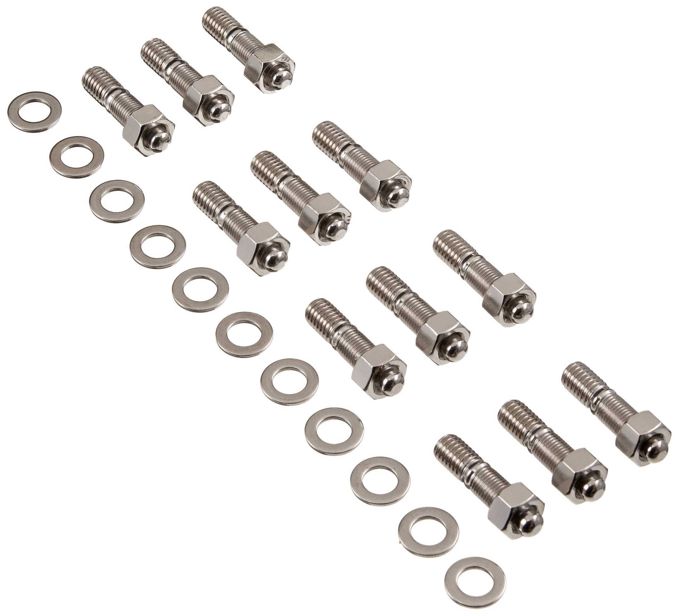 ARP Header Studs 400-1412 With Hex Nuts, Polished Stainless Steel, Set Of 12, For Select Chevrolet Small Block Engines