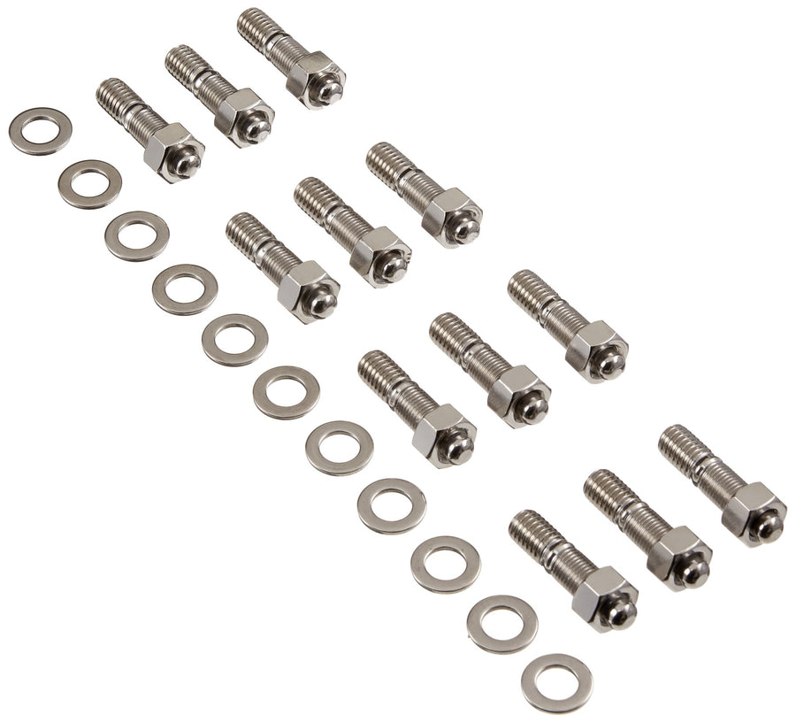 ARP Header Studs 400-1412 With Hex Nuts, Polished Stainless Steel, Set Of 12, For Select Chevrolet Small Block Engines