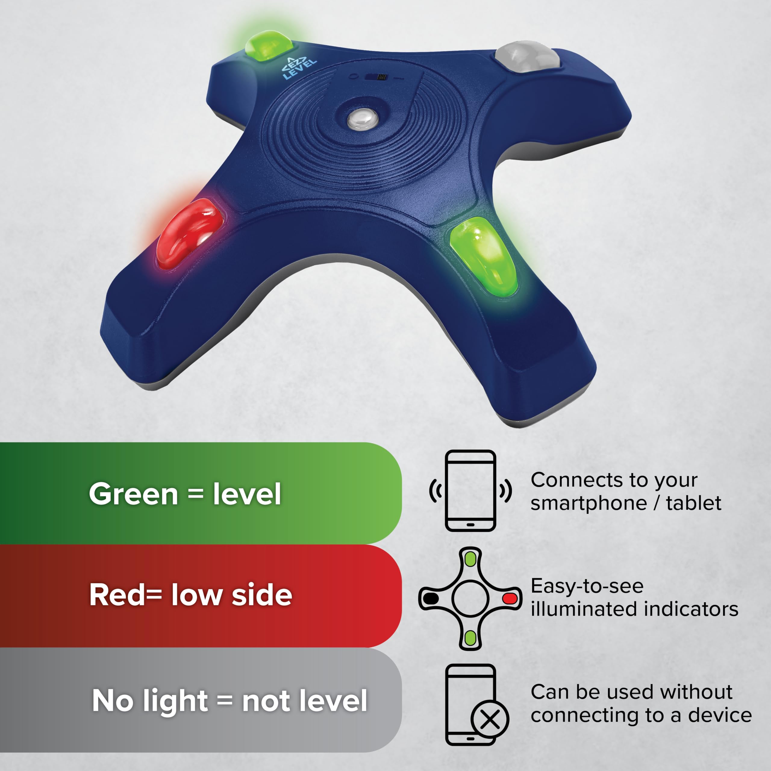 Camco EZ Level Camper/RV - Features Illuminated Indicator Lights & Automatic Shut-Off Function when Not In-Use - Simultaneously Monitor RV Level on Both Axis - Smartphone Compatible (25507)