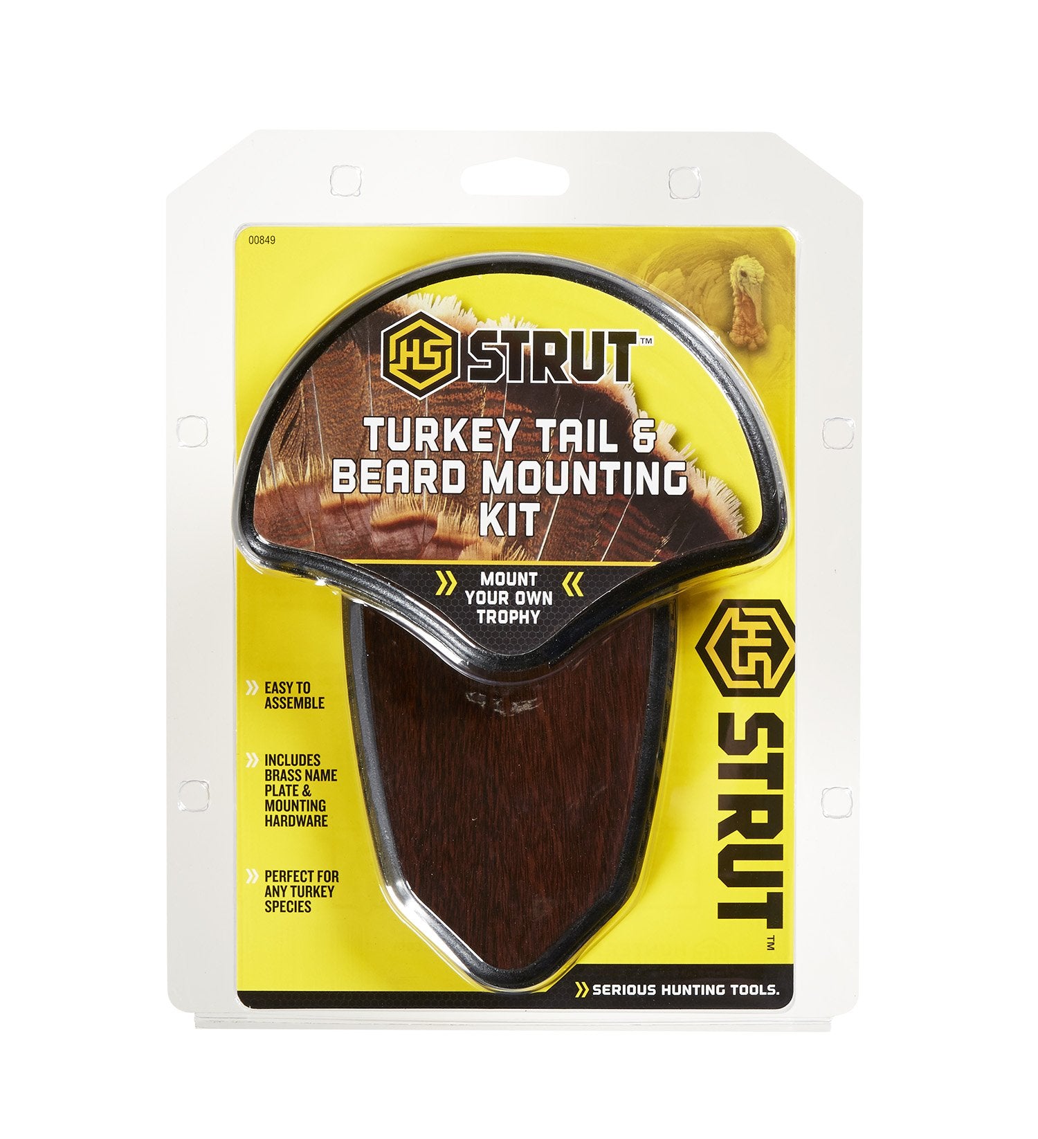 Turkey Tail & Beard Mounting Kit HUNTERS SPECIALTIES - Durable Easy To Assemble Trophy Mount Kit With Hardware Included