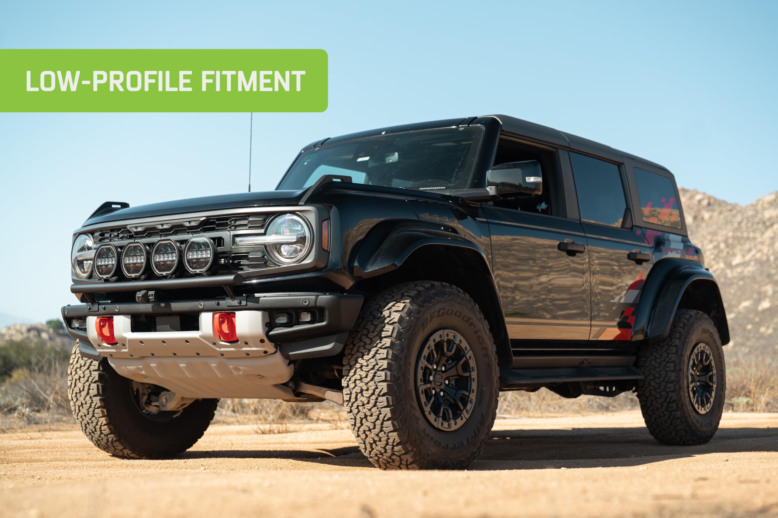 Offroad DV8 Tube Push Bar for 2021-2025 Ford Bronco | Fits OEM Modular Steel Bumper | Runs a 20" Light Bar, (8) 3" Pod Lights, or (4) 7" Round Lights | Protects Grille from Light Trail Debris | Steel