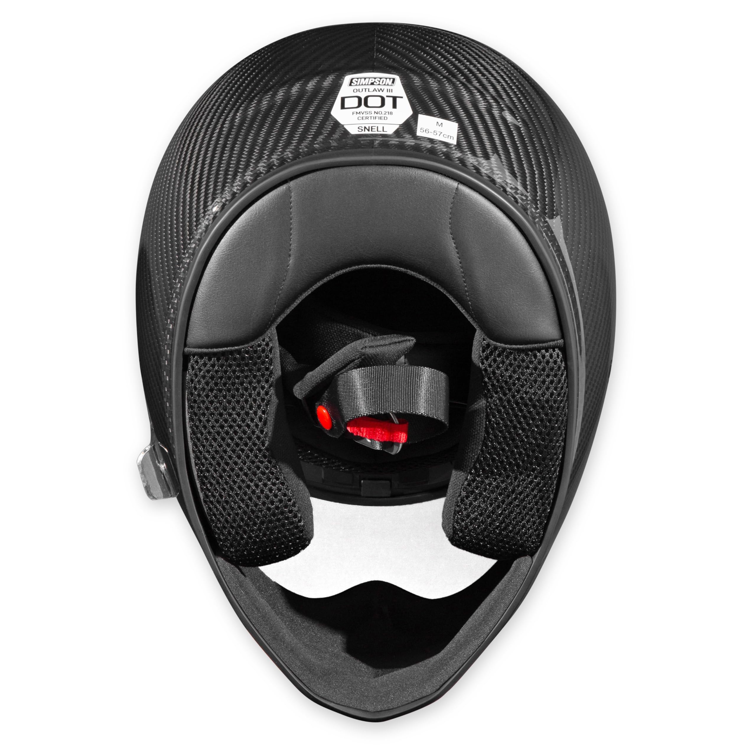 Outlaw Bandit Simpson 3 Motorcycle Helmet - Carbon Fiber - Small | Full Face with Clear 4 Position Racheting Visor Shield | Lightweight | Vented | DOT/Snell M2020 Approved for Street & Track (OB3CSM)