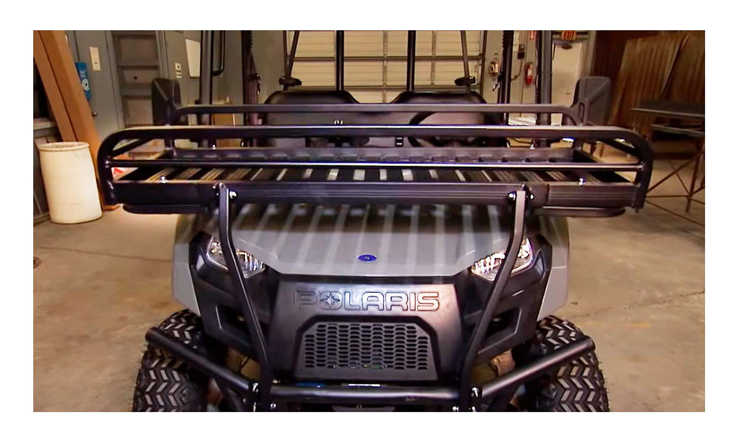 UTV Front Great Day Cargo Rack - 18" x 50" x 7" Carrying Cradle - 250 lbs Weight Capacity - Aluminum Frame - Black Powder-Coated Finish, UVFR751
